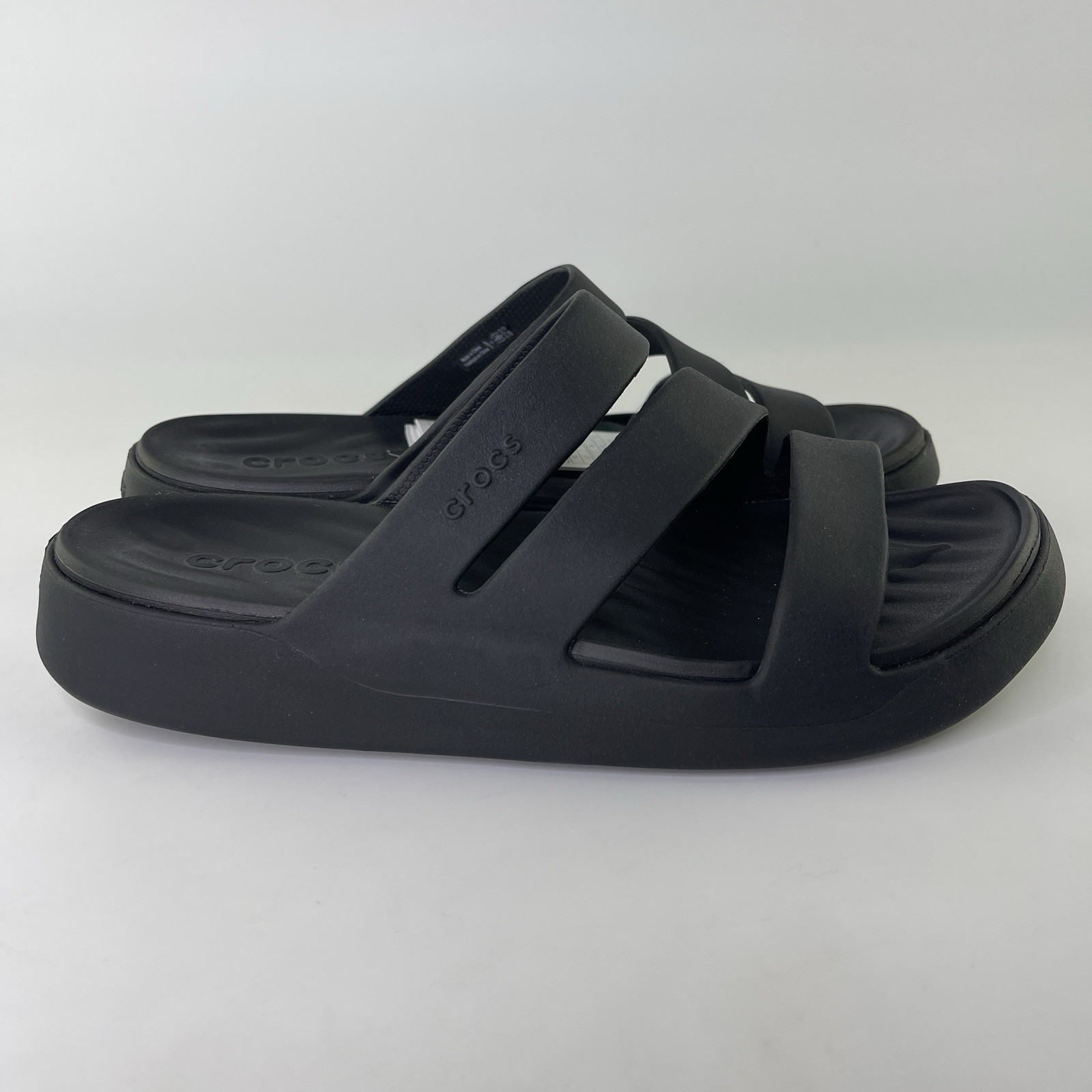 Crocs Getaway Strappy Slip On Sandals Black Womens Size 9