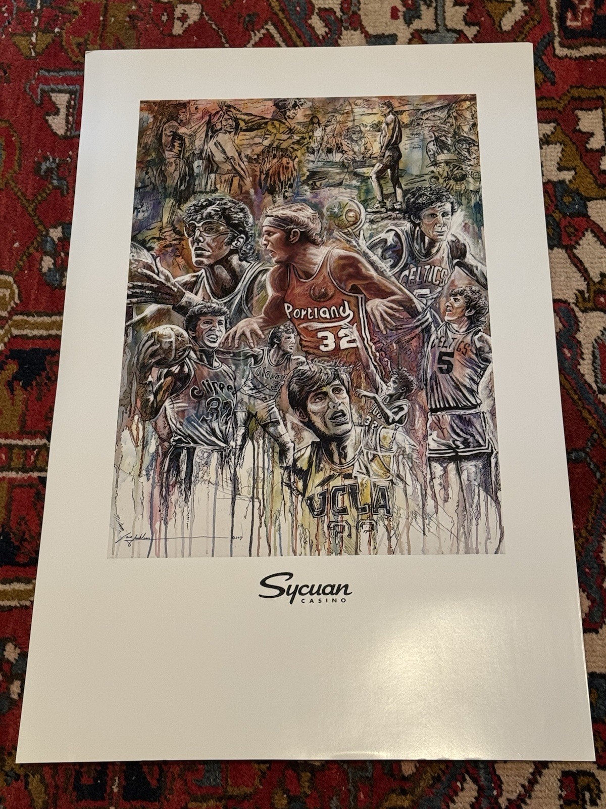 Bill Walton Personally Owned Promotional Sycuan Gene Locklear Basketball Poster