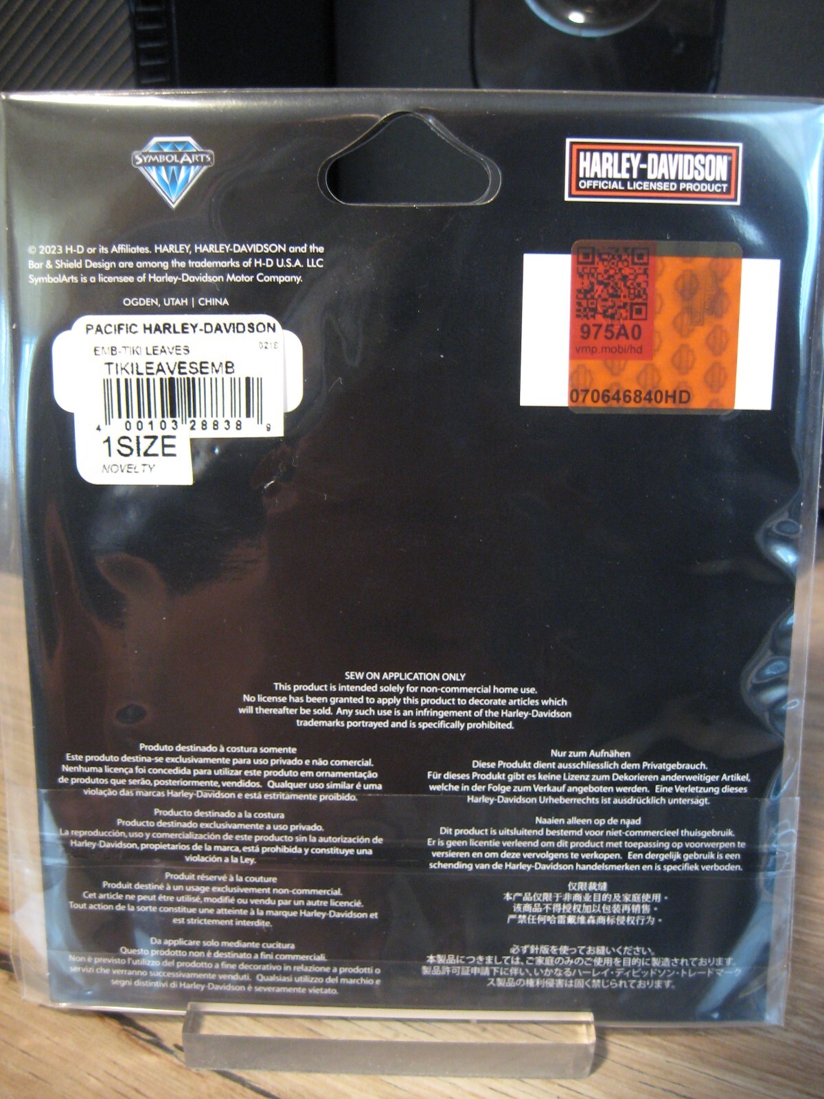 Pacific Harley Davidson Emblem 4.5" x 3.75" Sew On Patch - Tiki Honolulu, Hawaii