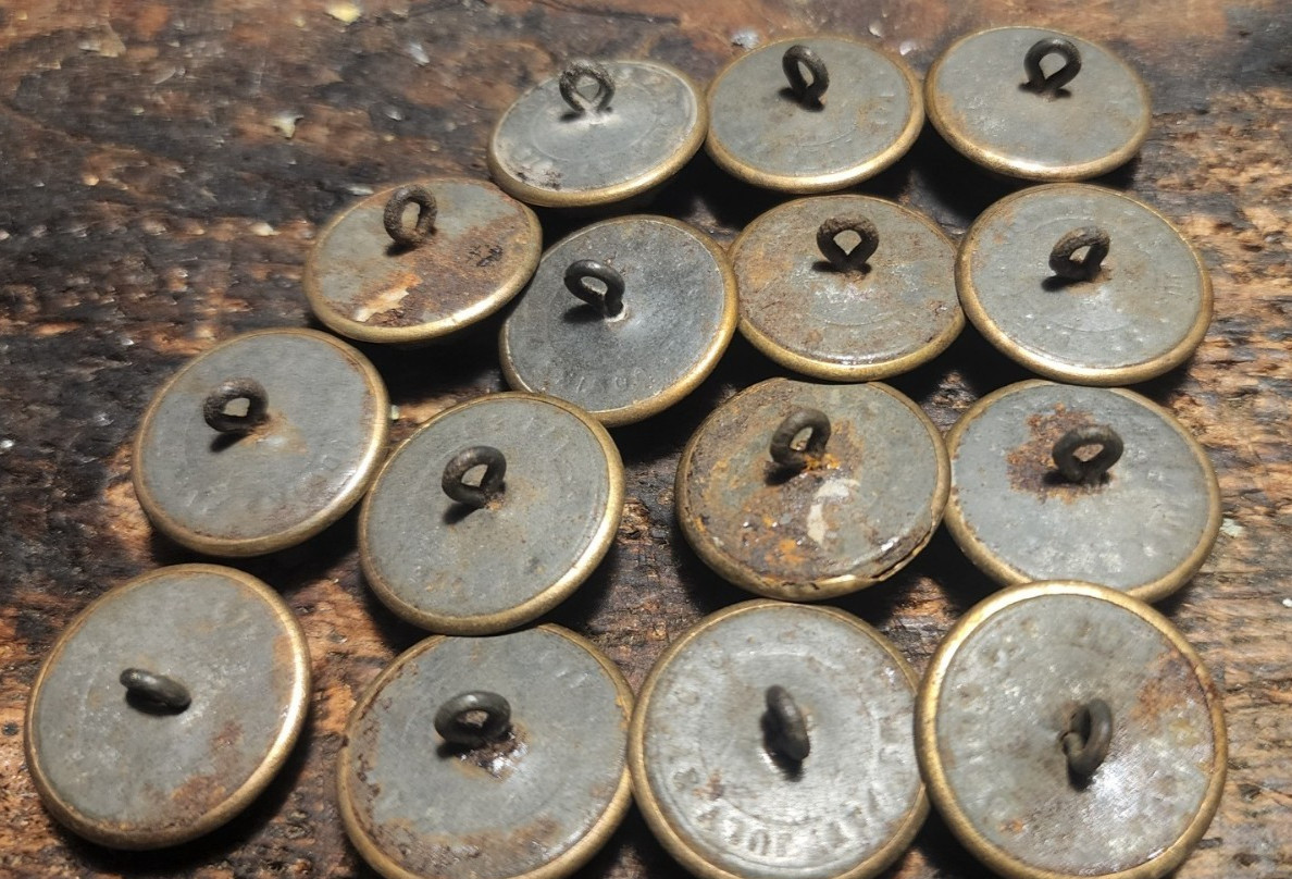 UNION MICHIGAN CIVIL WAR INTO INDIAN WAR OFFICERS COAT BUTTONS ~ Set of 15