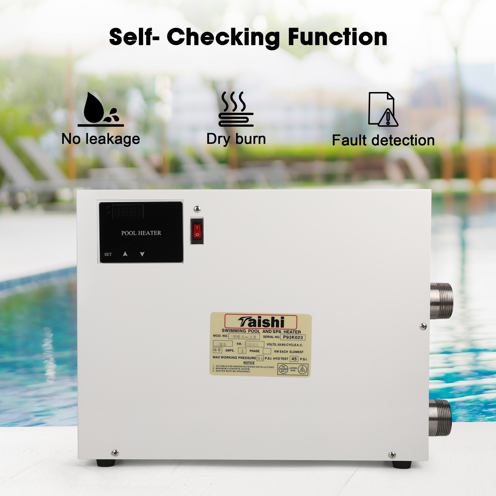 15KW Water Thermostat Heater for Swimming Pool Pond SPA Electric Water Heater HQ