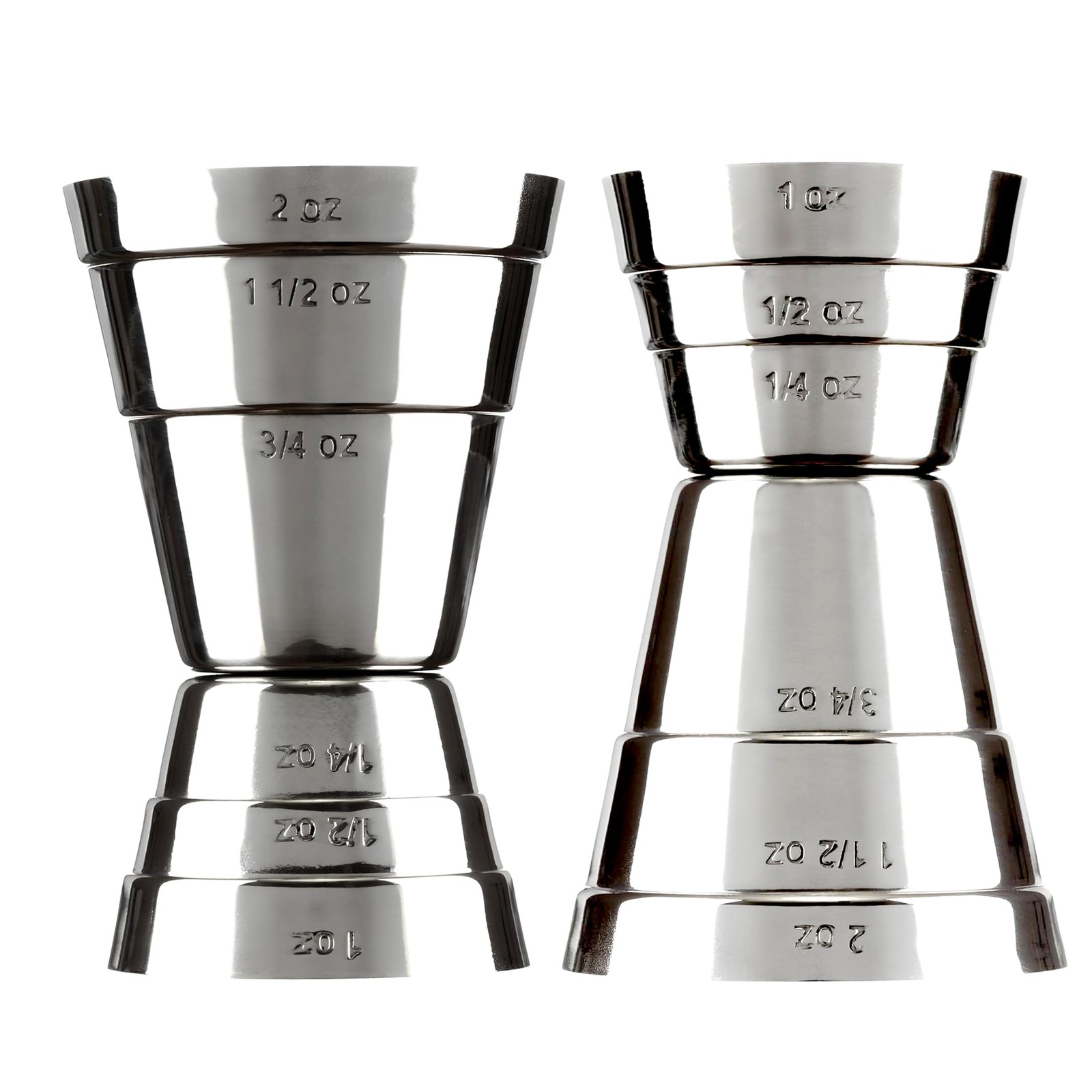 Premium Stainless Steel Jigger – US Standard Double-Sided Small, Silver