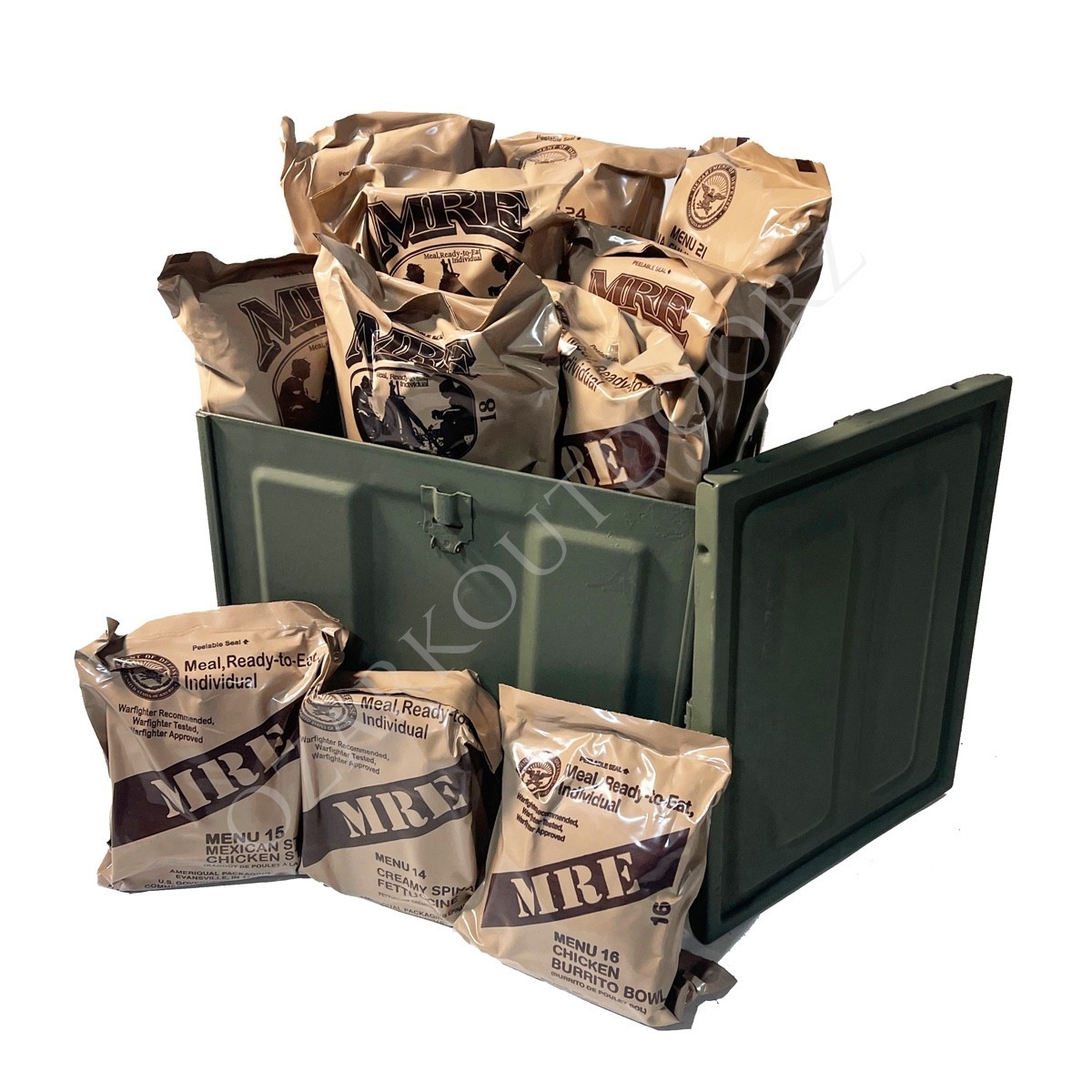 Ammo Can Storage Military Fuze Ammunition - Renewed and 2025 MRE Combo A Case