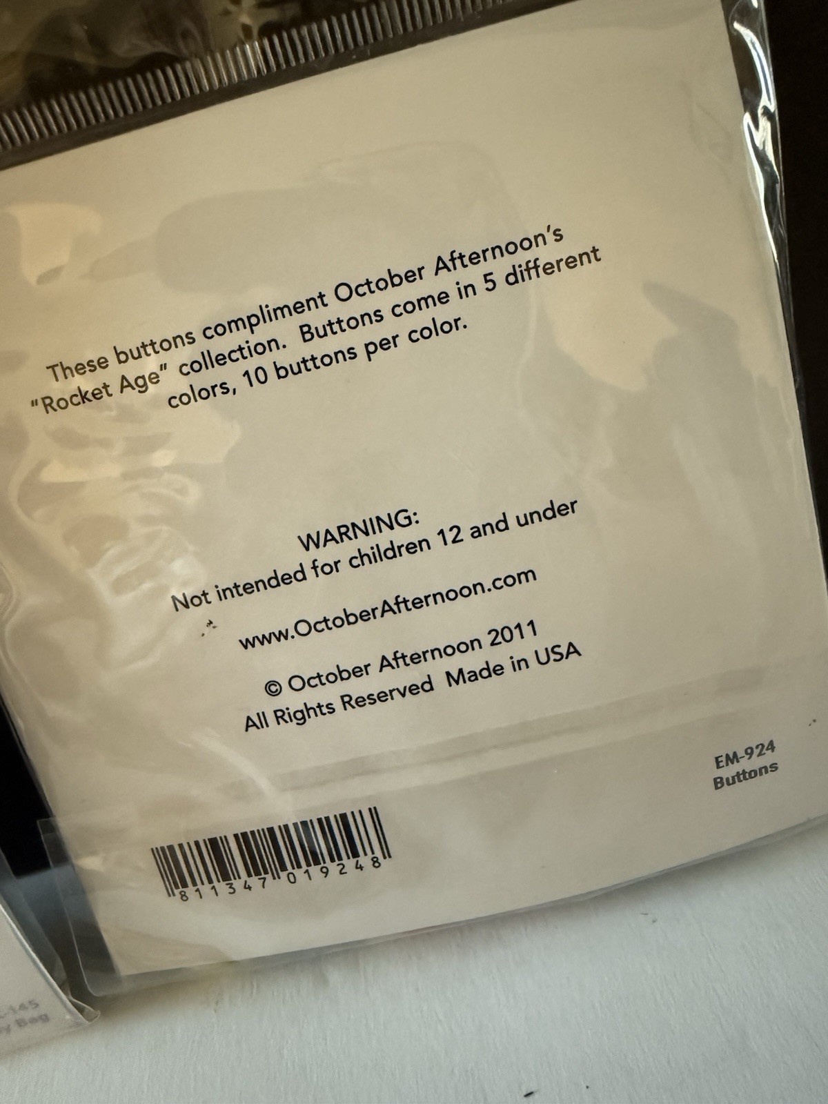 RARE October Afternoon 2011 ROCKET AGE Miscellany & Buttons Packs Lot