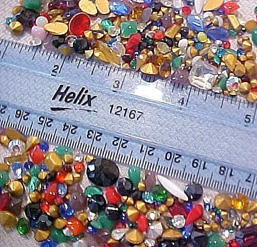 315 HUGE LOT VTG LOOSE GLASS RHINESTONES JEWELRY REPAIR UNUSED CRAFT FINDINGS M