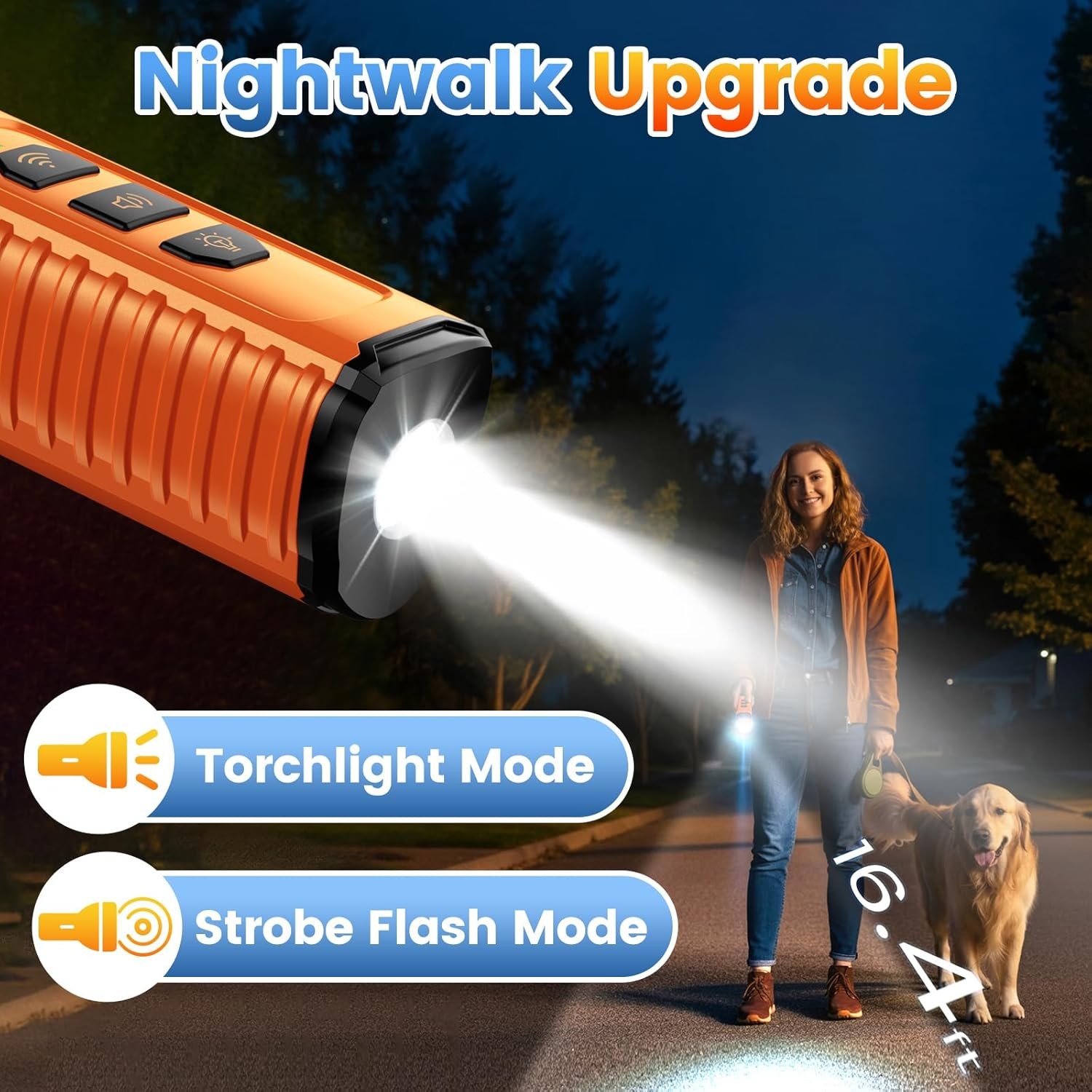 Dog Bark Deterrent Device 3X Anti Barking Device for Dogs, 5 Modes Stop Neighbor