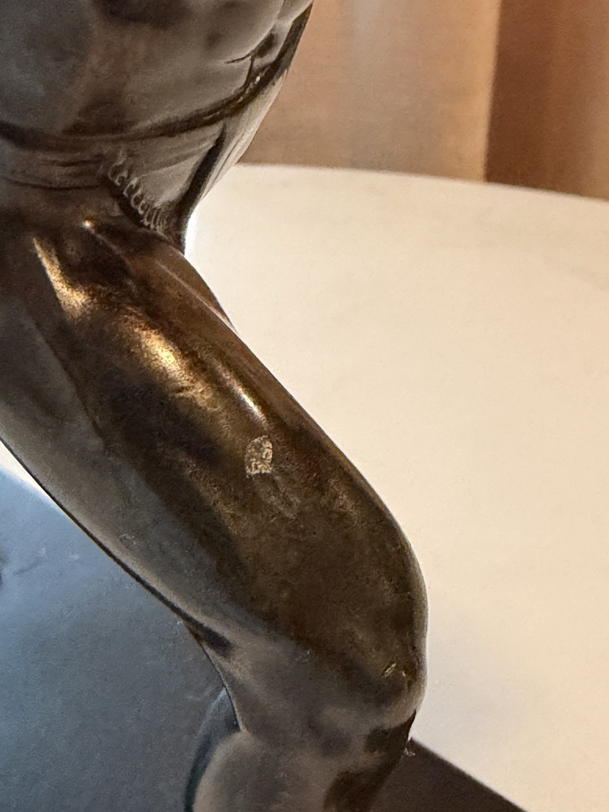 Antique Art Deco Male Athlete Statue | Bronze-Finish Spelter | c. 1930s