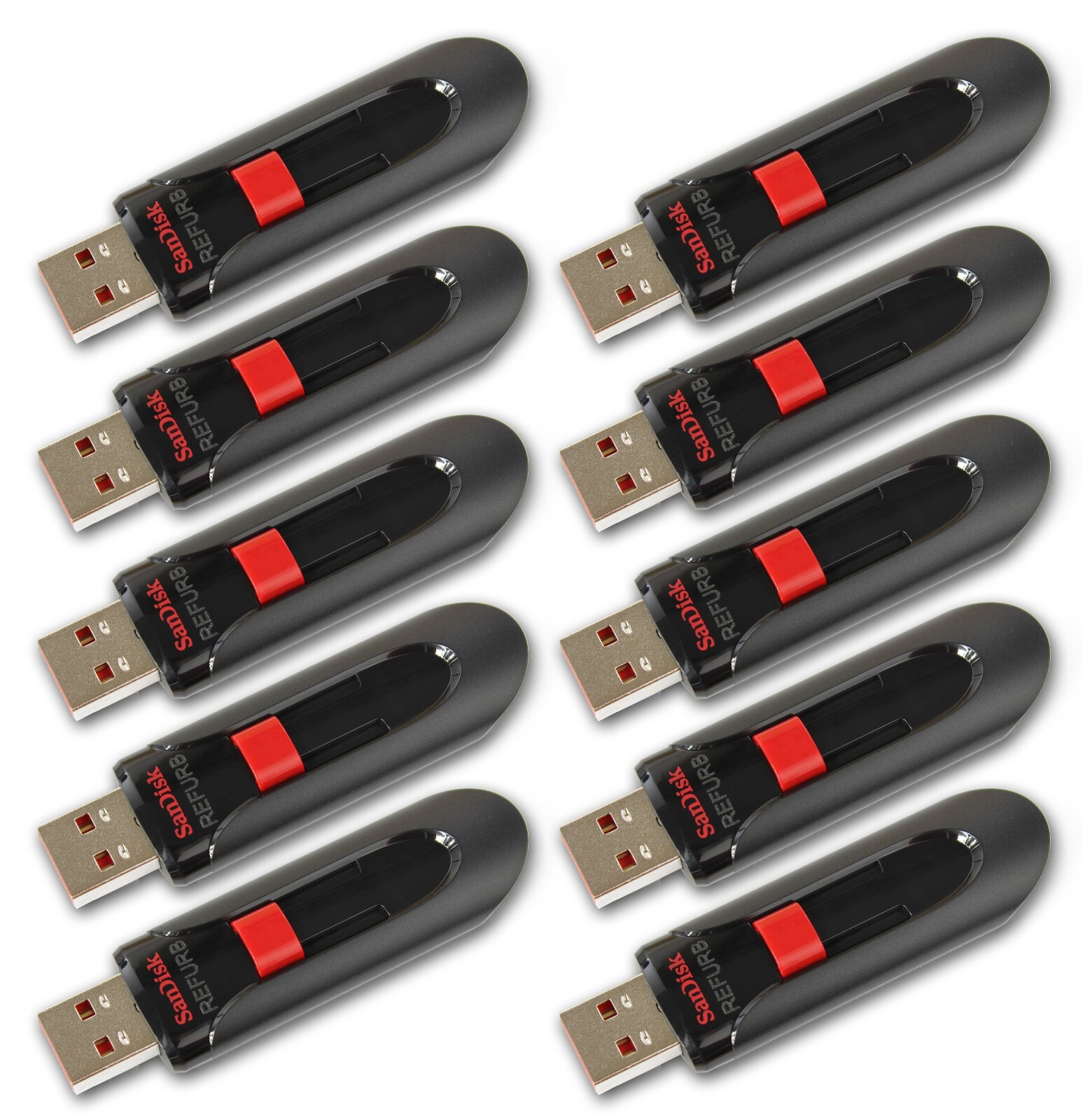 Lot 10x SanDisk Cruzer Glide USB flash thumb drive 64GB SDCZ60-064G 10 x 64 GB