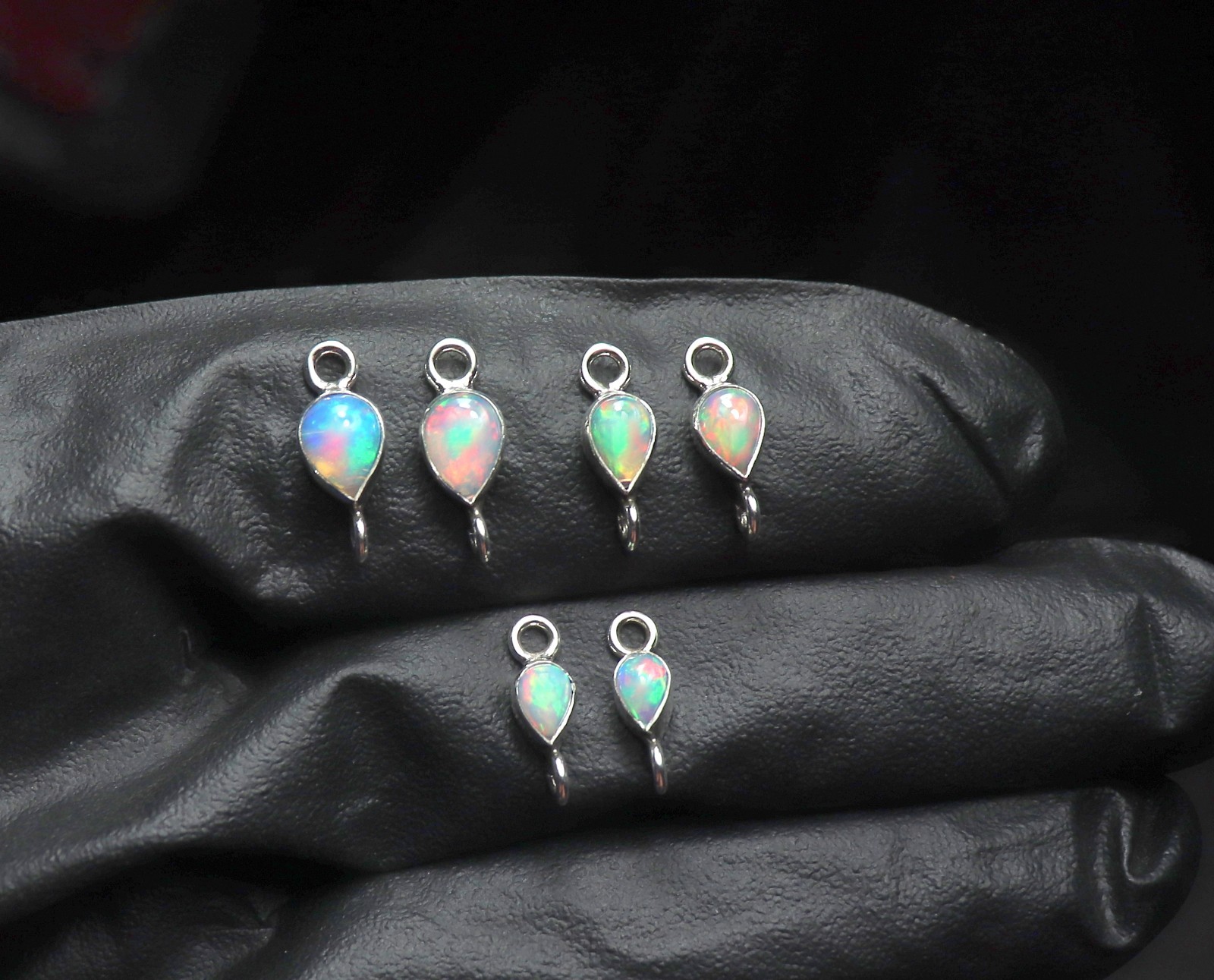 DIY opal supplies links sterling silver fire opal connector for jewelry making