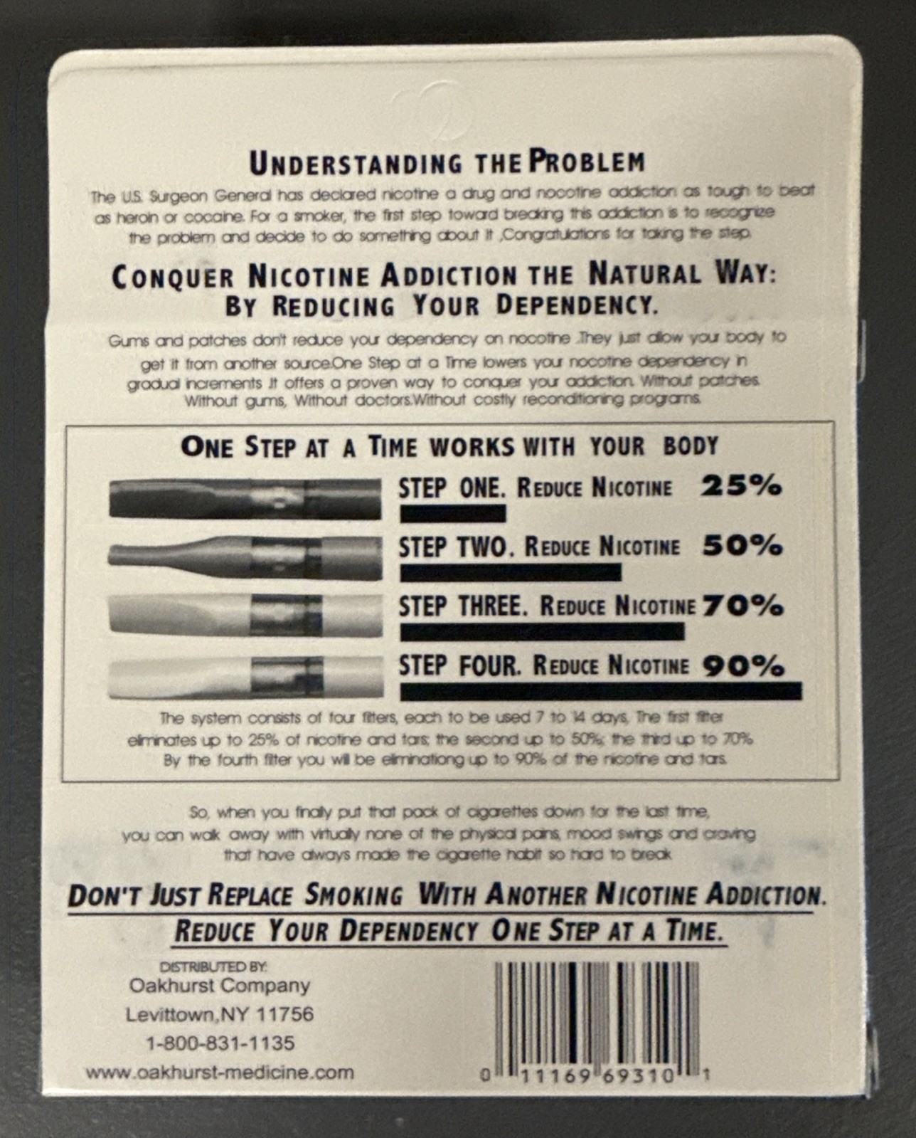 One Step at a Time Nicotine Addiction Withdrawal System (Quit Smoking) 4 Filters