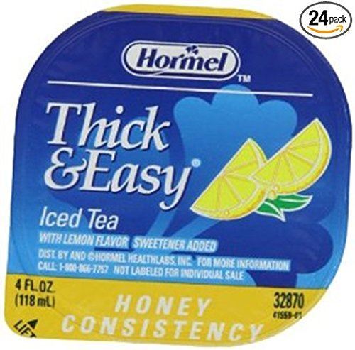 Drink Thick & Easy Iced Tea Honey Consistency Portion Control Cups 24 Case 4 Oun