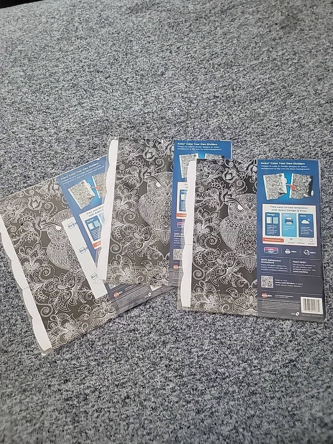 Avery/Big Tab/Color Your Own Dividers/5-Tabs/ New! Lot Of 3