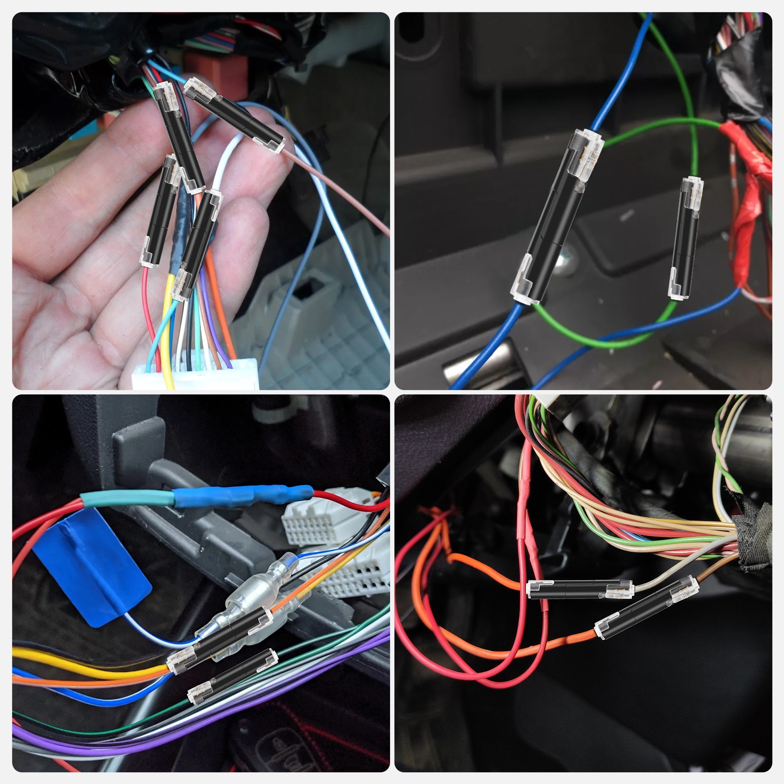 80pcs 1-Pin & 2-Pin Wire Plug-in Connector Cable Clamp Locking Buckle AWG 16-22