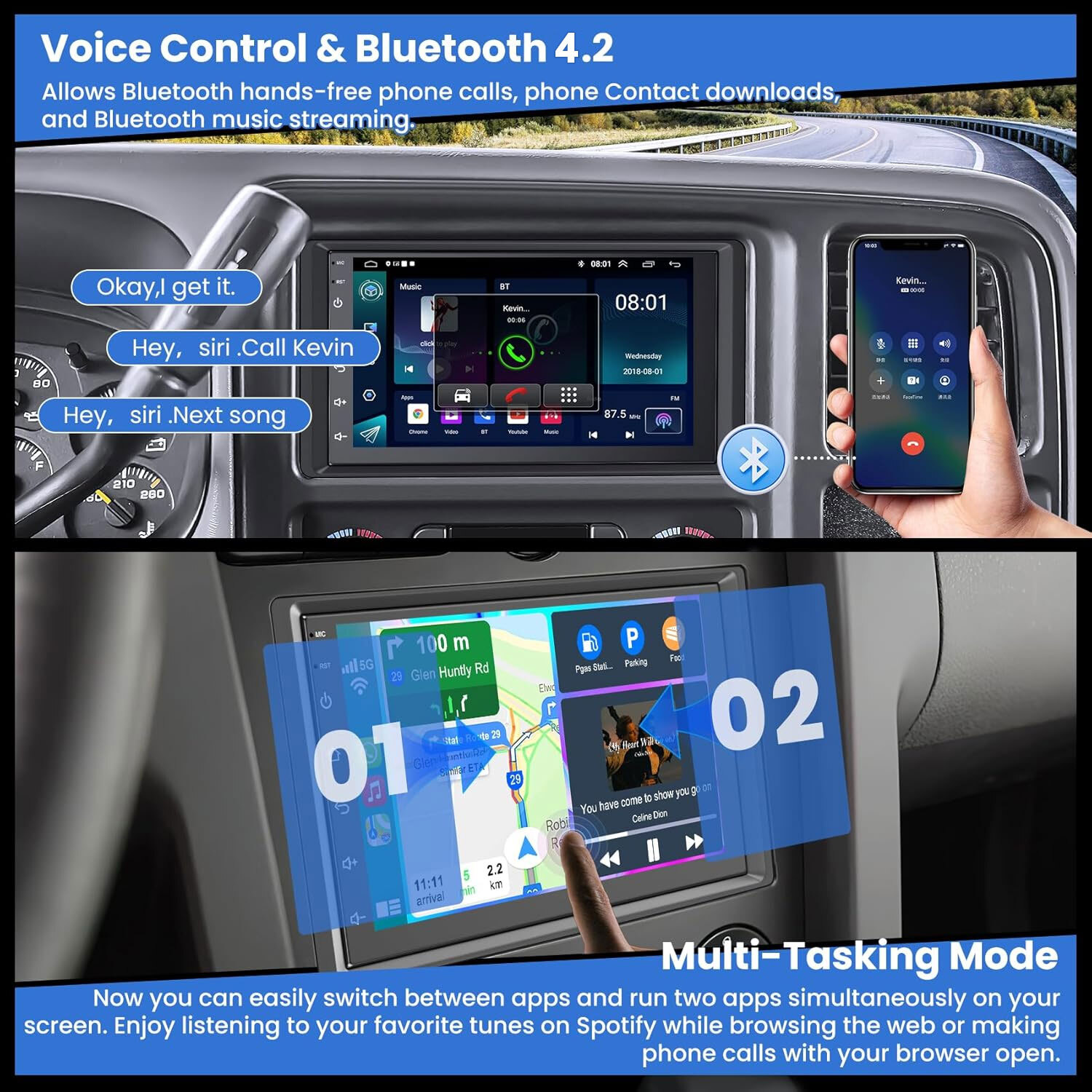 Para 2003-2006 GMC Chevrolet Radio estéreo para coche Carplay Cámara
