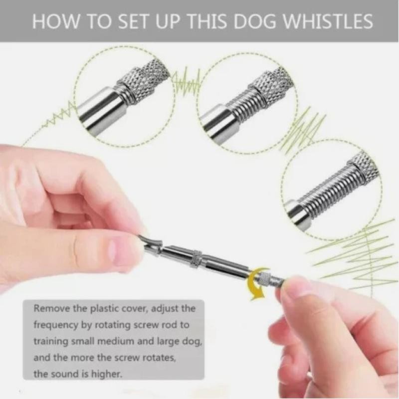 4x Dog Training WHISTLE UltraSonic Obedience Stop Barking Pet Sound Pitch Black