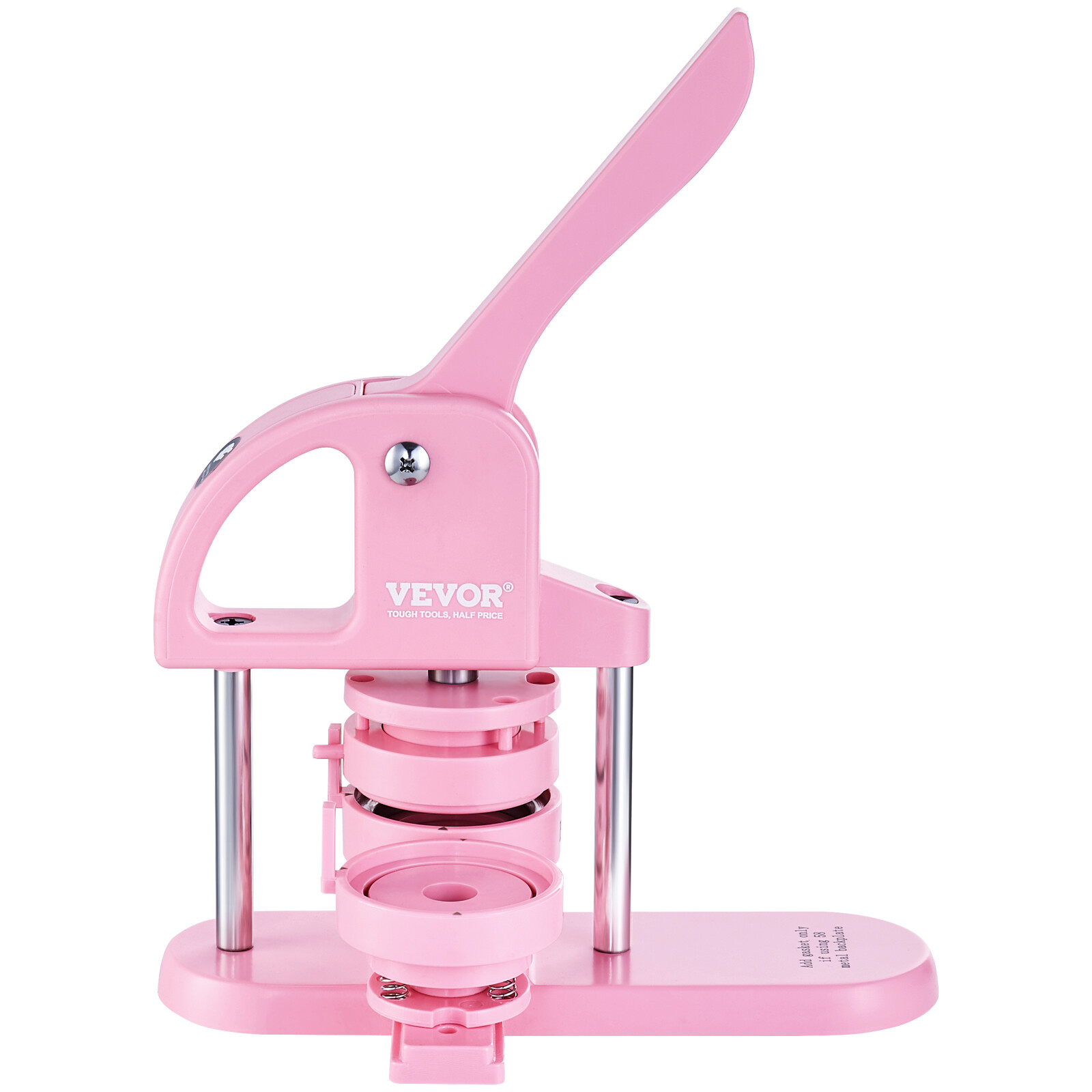 VEVOR Button Maker Machine Pin Badge Maker 1/1.25/2.28 inch 3-in-1 Pink for DIY