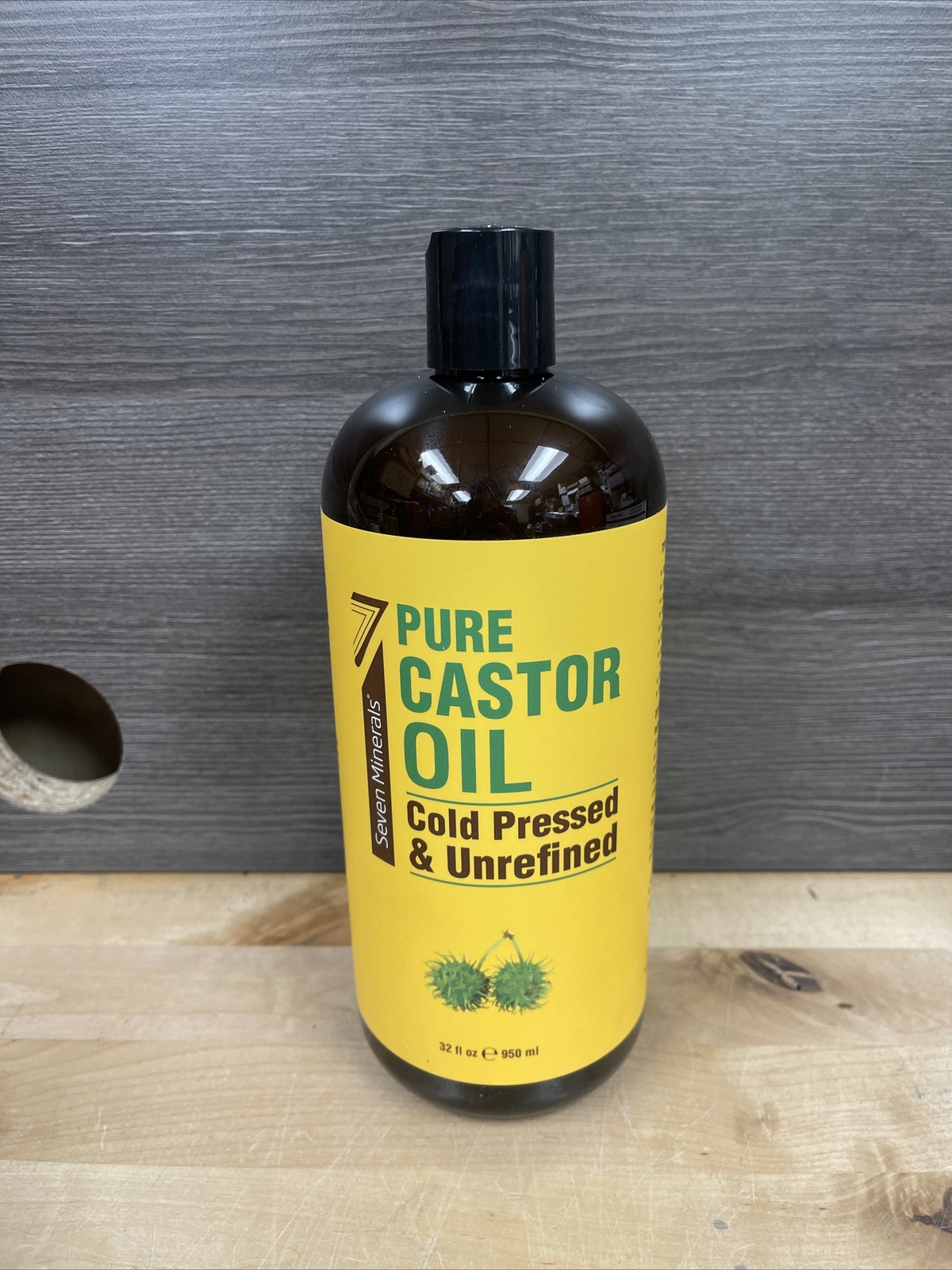 Seven Minerals Pure Cold Pressed Castor Oil - Big 32 fl oz Bottle Exp 09/26