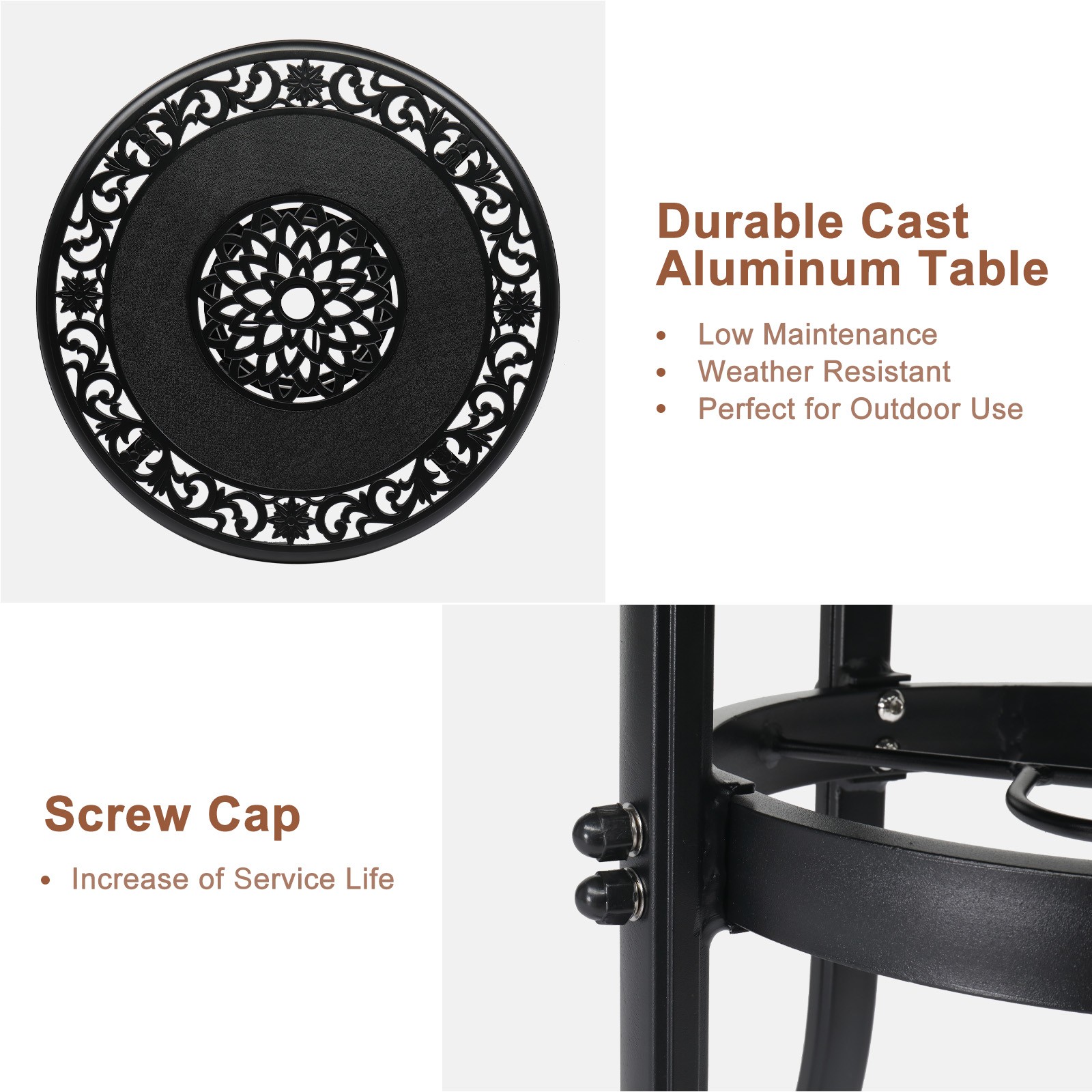 41in Tall Outdoor Bistro Table Round Patio Bar Table for Garden Patio Poolside