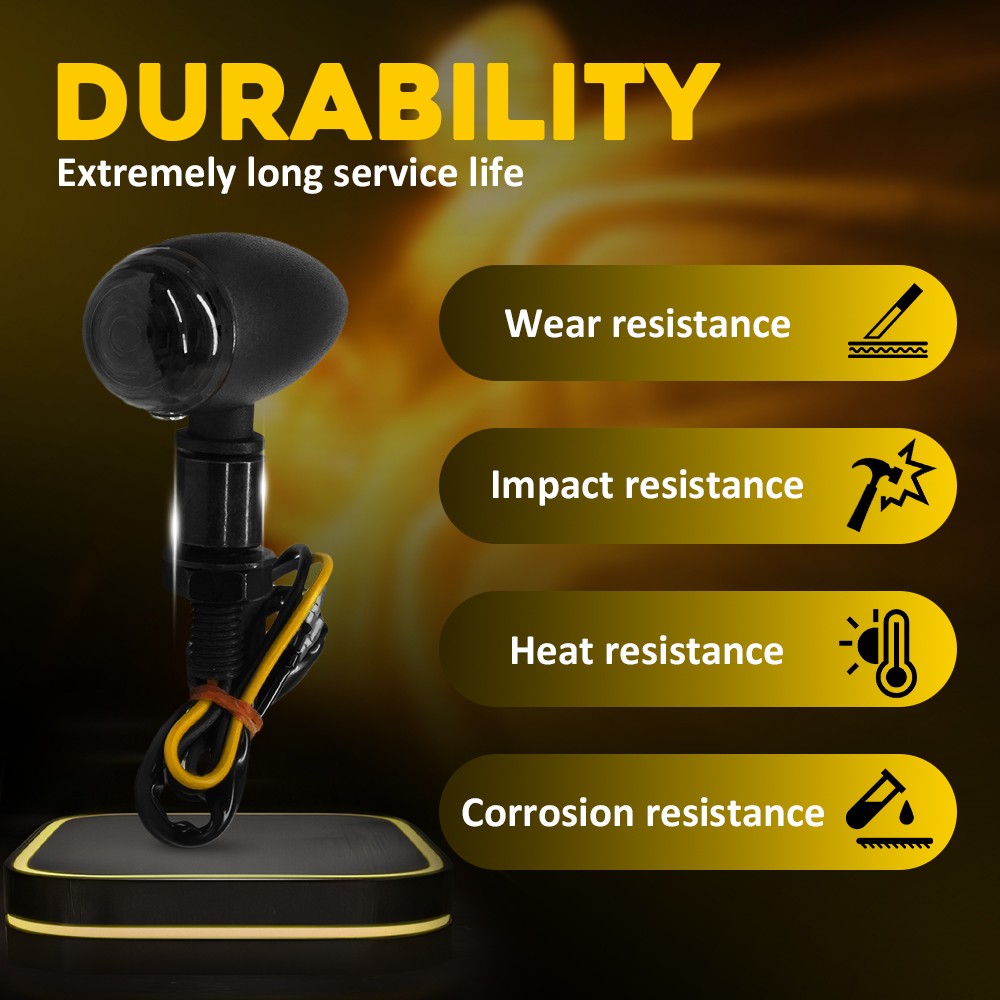 Bullet Amber Turn Motorcycle Black Signals Blinker Lights For Harley Sportster