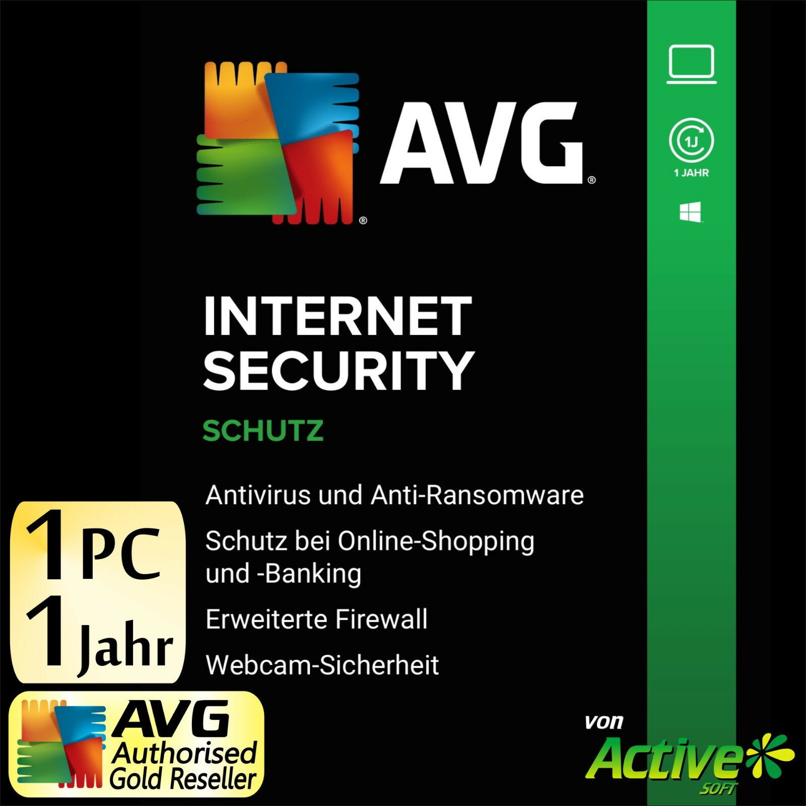 AVG Internet Security 1 PC 1 Year 2026 Full Version DE Antivirus Premium NEW