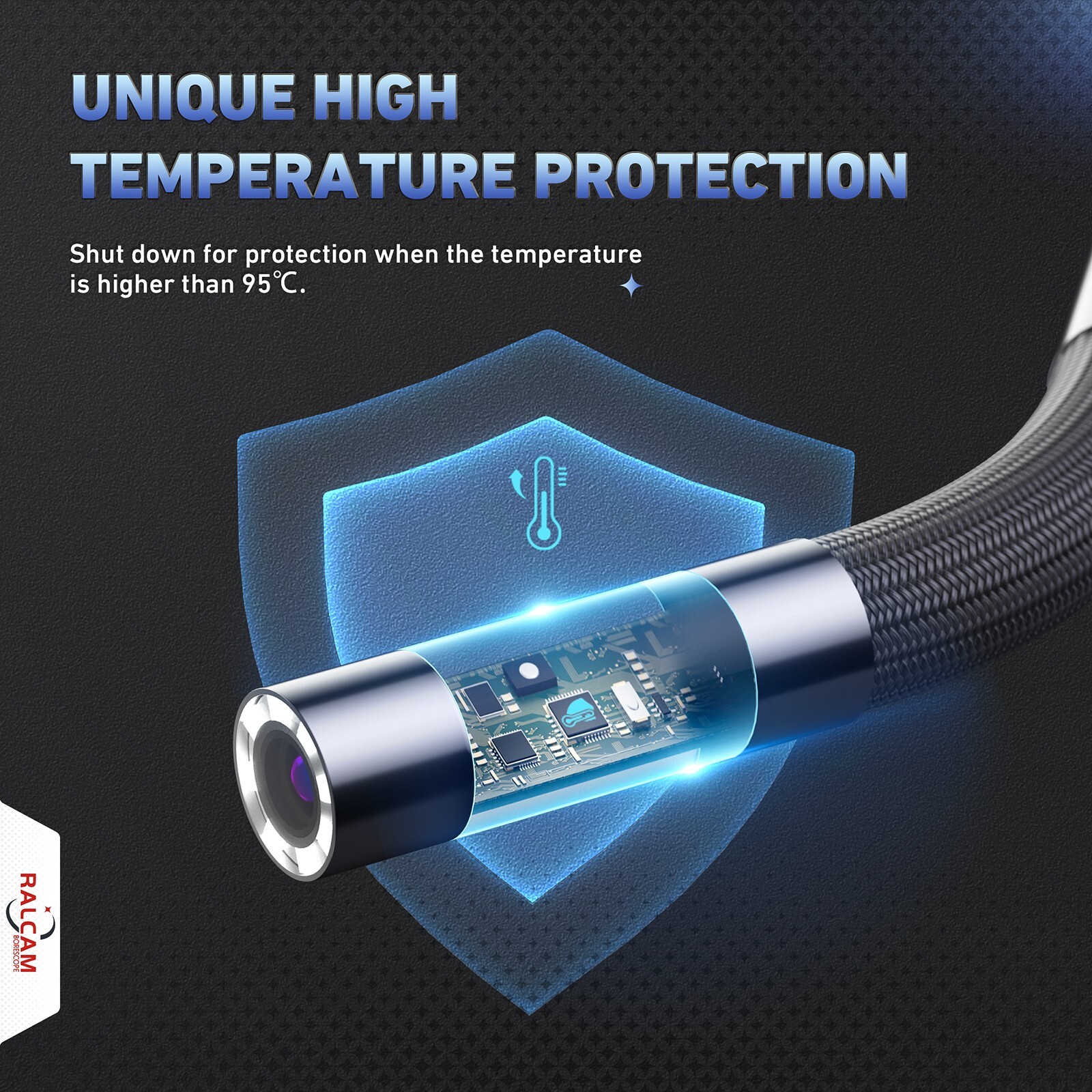 Ralcam 4-Way 360° Articulating Borescope Industrial Endoscope Inspection Camera