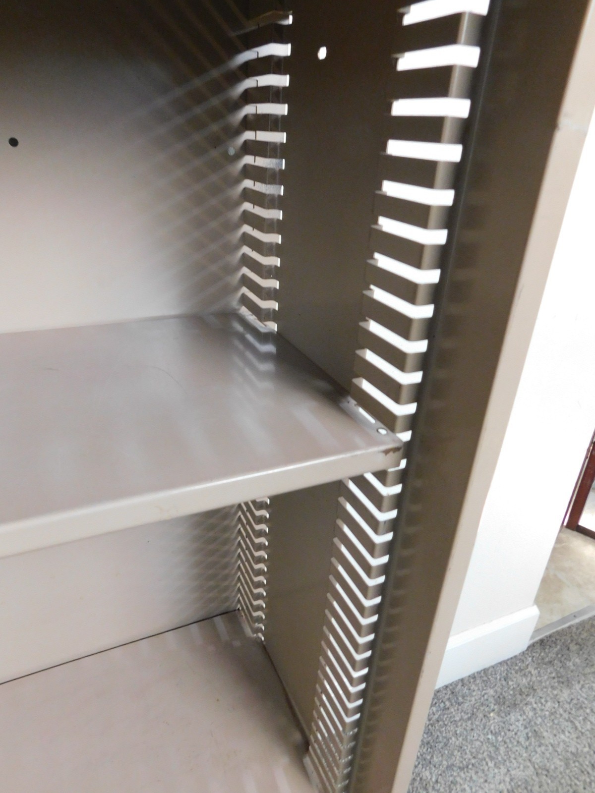 Large Steampunk Industrial Metal Adjustable Shelves Bookcase 42x36x12 VTG -SHIPS