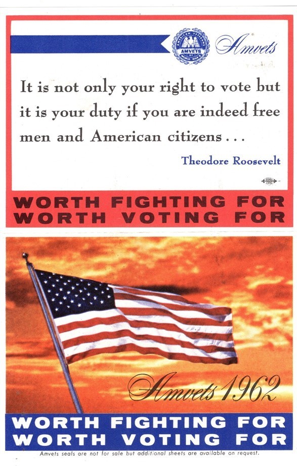 US Charity Stamp AMVETS American Veterans 1955 Thru 1964, 10 Full Sheets MNH