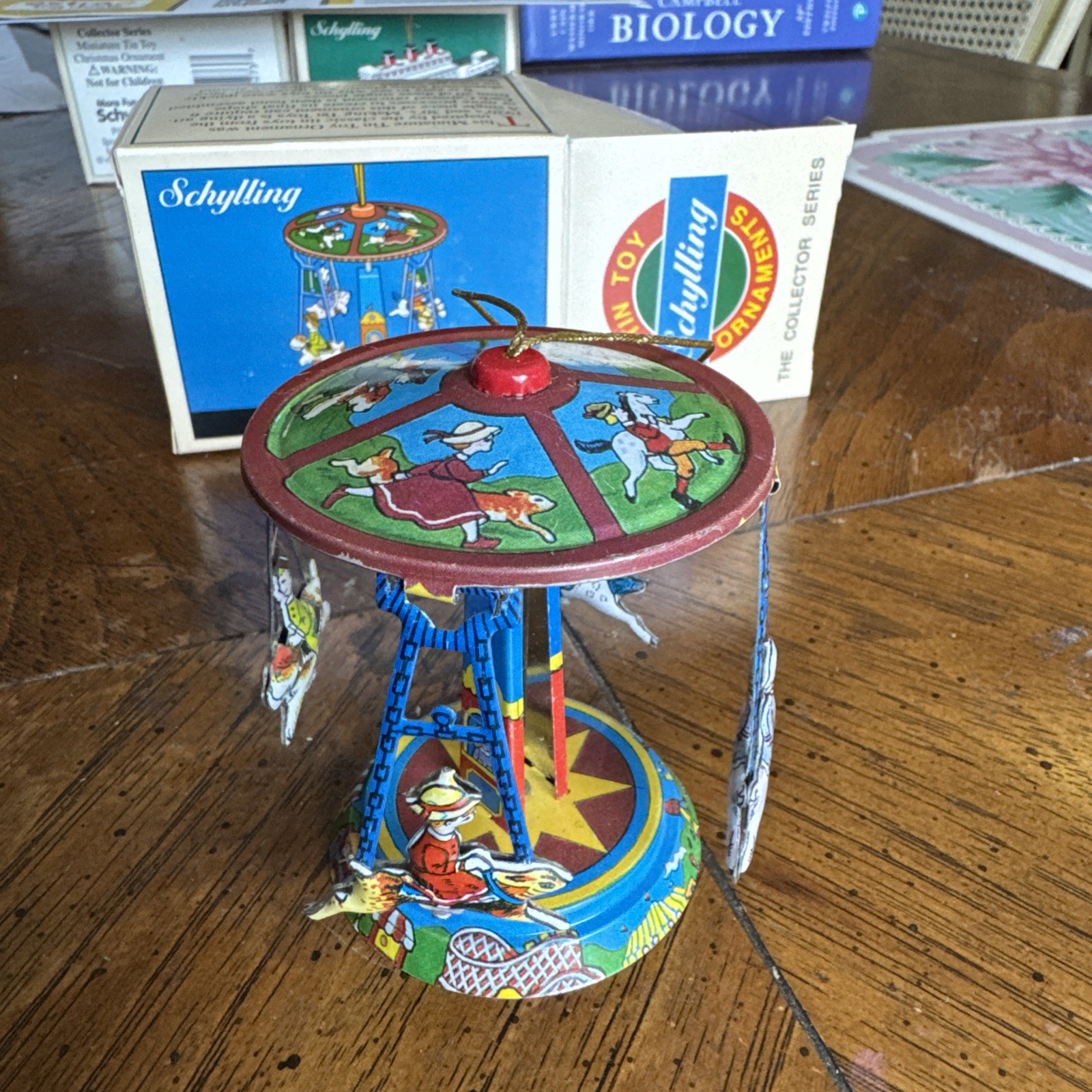 Vintage Schylling Miniature Tin Collector Series 90's Carousel w/Box