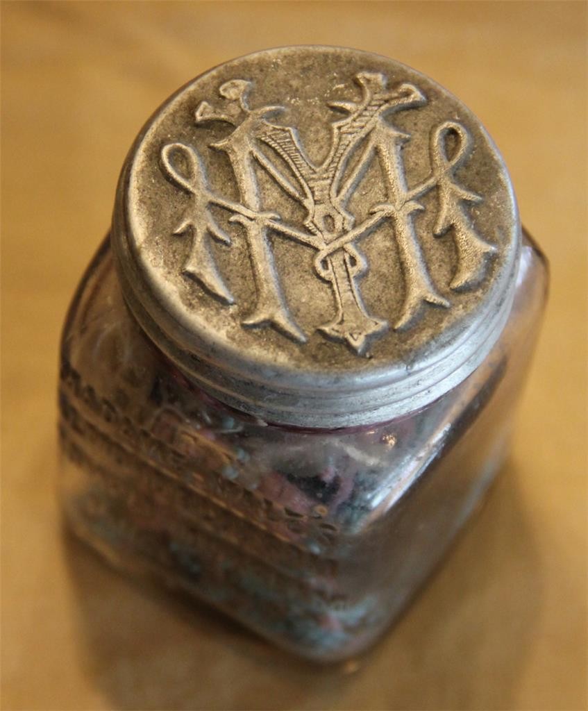 Antique Sewing Box Oak & Bird's Eye Maple w Contents - Anna Miles - Square Nails