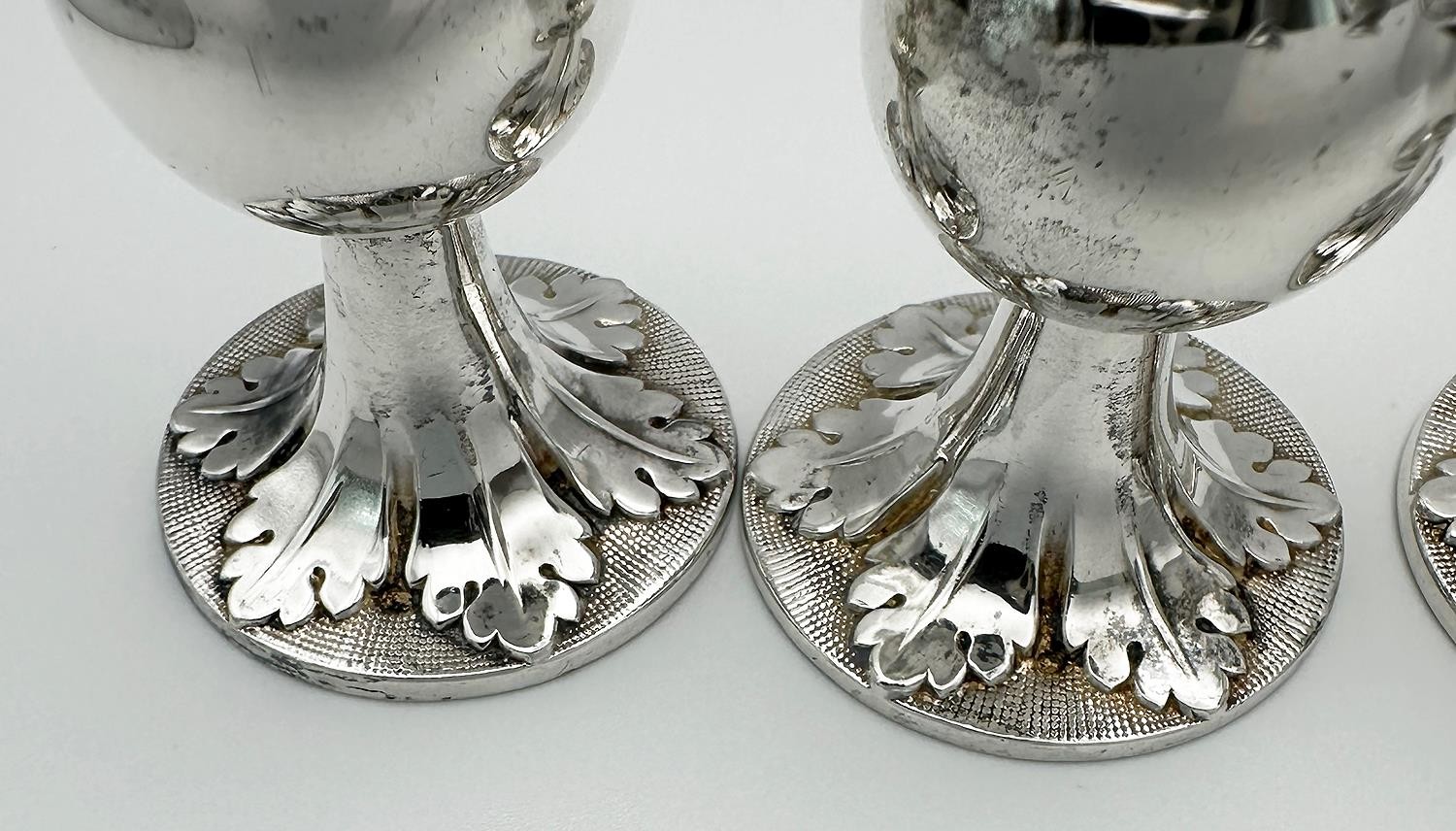 SET 4 VICTORIAN MENU HOLDERS STERLING SILVER & SILVER PLATE 1897 ROBERTS & BELK