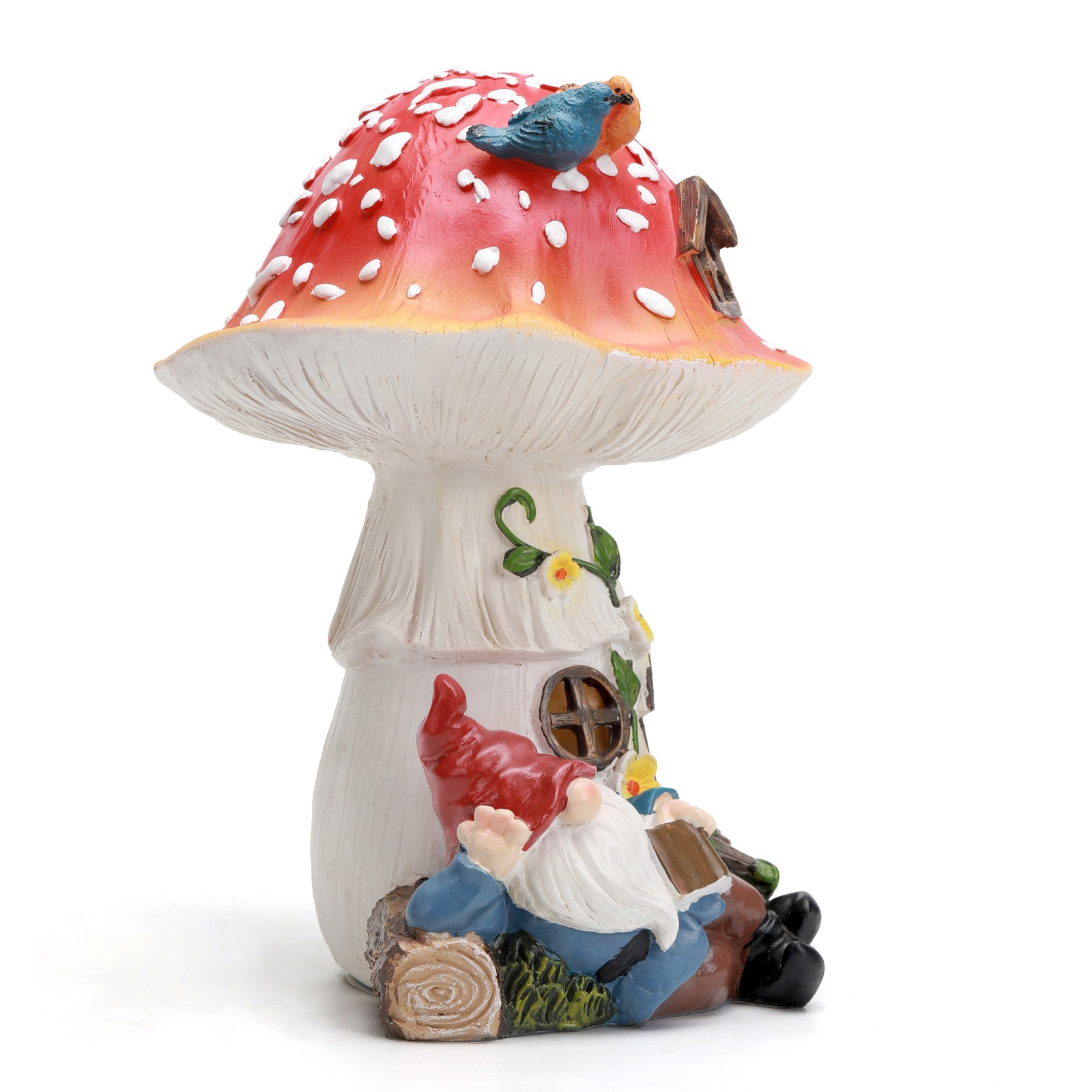 Fairyland Solar-Powered Mushroom Gnome with LED Lights – Festival Gift Set