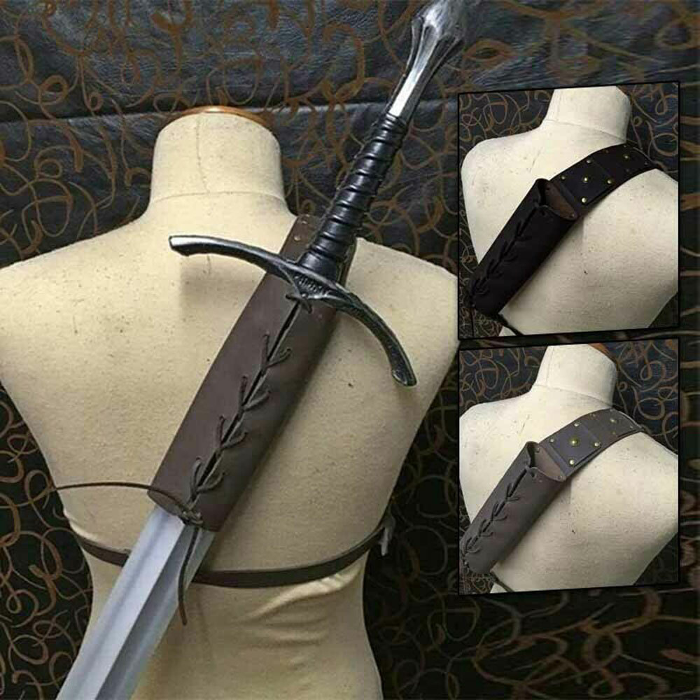 Medieval Style Sword Back Sheath Scabbard Warrior Holder One/Double Shoulders