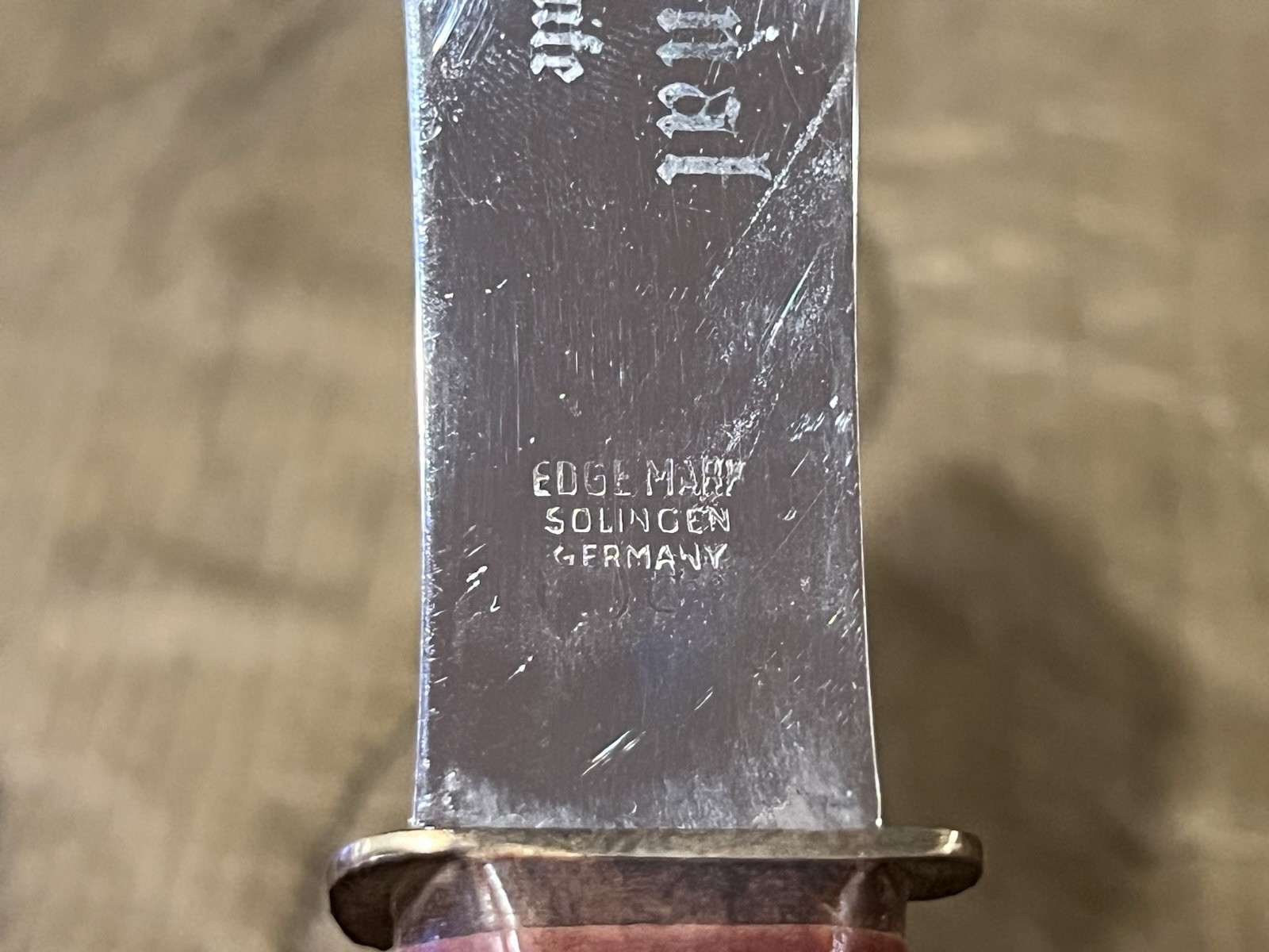 Vintage Edge Mark BULL’S EYE Throwing Knife w Sheath- Solingen Germany