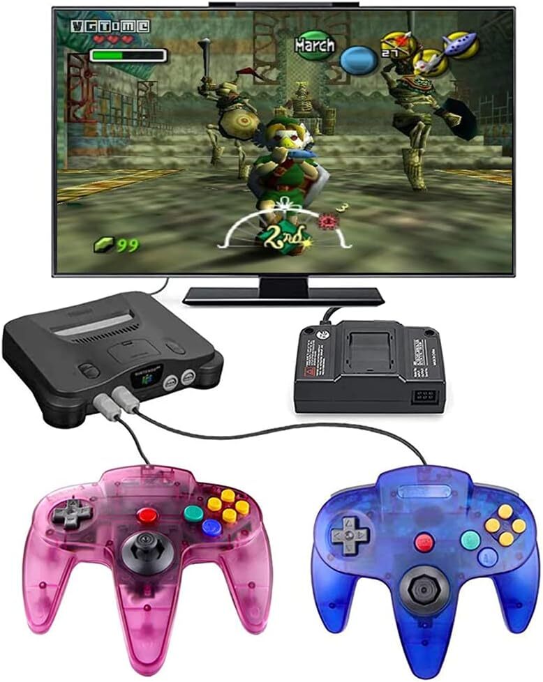 AC Adapter Power Supply &AV Cable Cord For Nintendo 64 N64 Bundle Lot Brand New