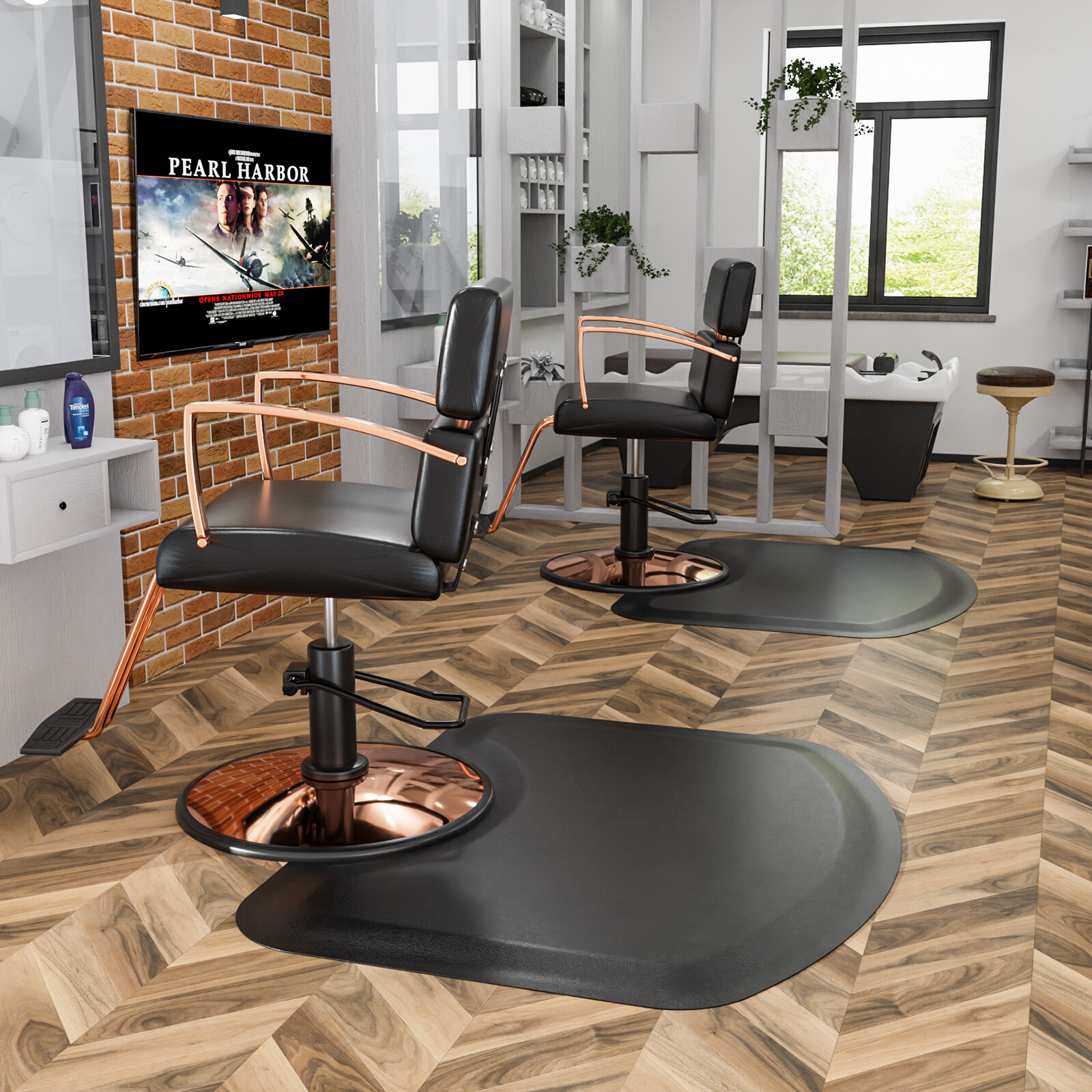Salon Mat,Anti Fatigue Floor Mat for Hair Stylist,Salon Barber Chair-Rectangular