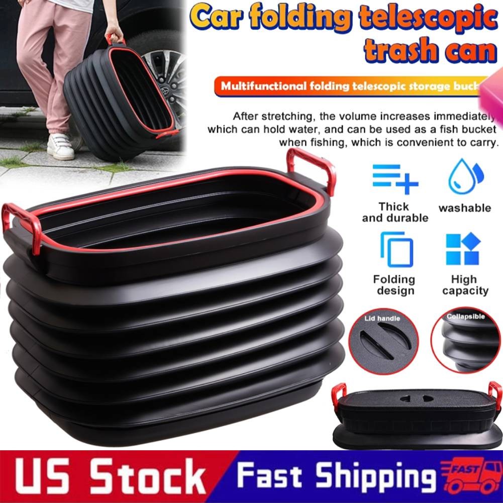 Multifunctional Folding Trash Can For Car RV Camping Water Bucket Outdoor Tavel