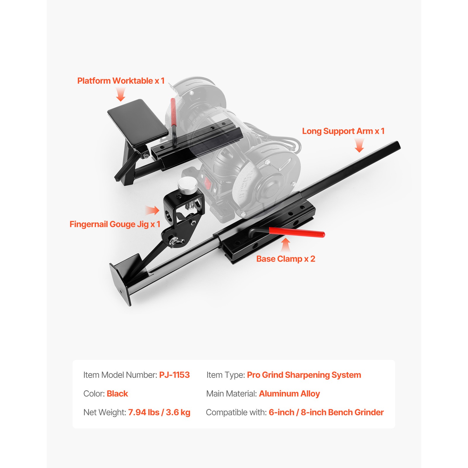 Multi-Grind Sharpening System Vari-Grind Jig for 6" & 8" Bench Grinders