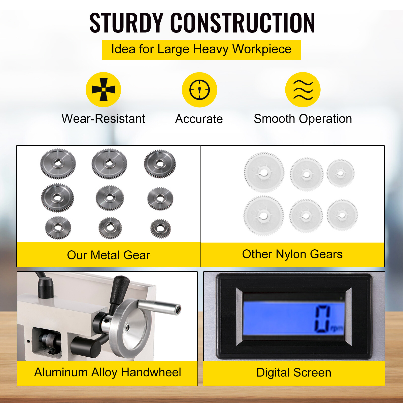 Mini Metal Lathe 8"x14" Metalworking Machine Variable Speed 2250 RPM 600W 110V