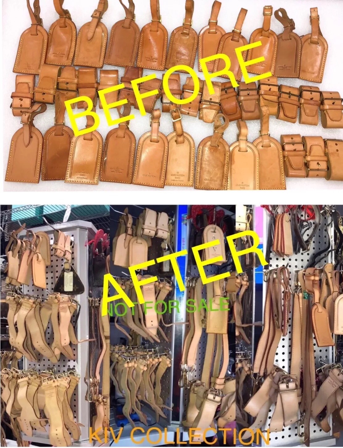 Authentic Louis Vuitton Leather Name Tag -ONE PIECE 🇫🇷