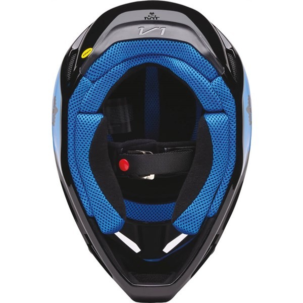 Fox Racing V1 Polaris Motorcycle Helmet | Black/Blue/Grey | DOT ; ECE 22-06