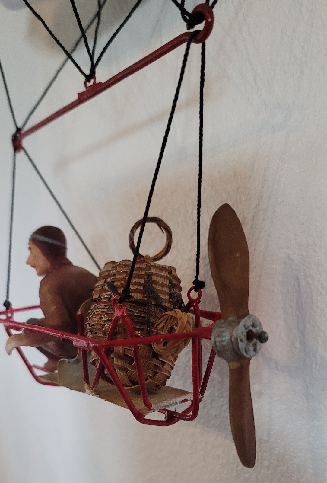 9.5" Steampunk Zeppelin, Airship Blimp Hanging Mobile Pilot Map Basket Propeller