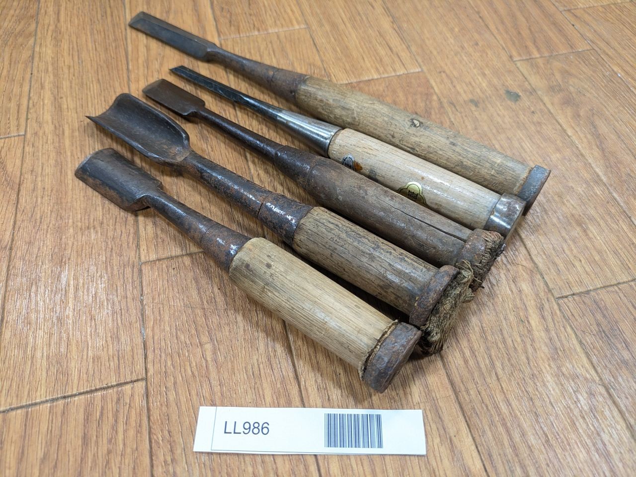 Japanese vintage chisel tataki Nomi Japan Signed Old 25.28.18.9.14mm LL986