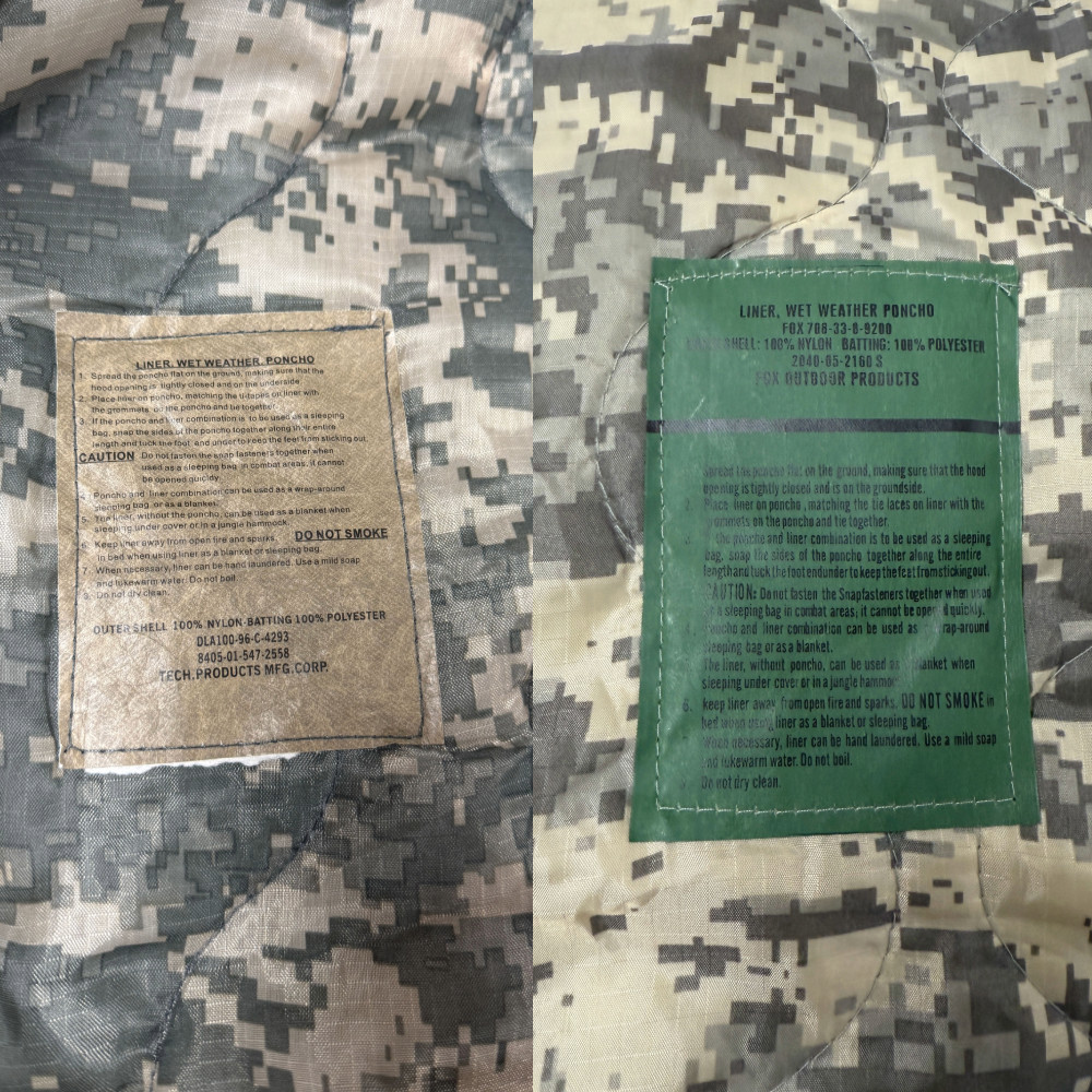 USGI Military ACU Poncho Liner – “Woobie” Blanket with Waist Pack