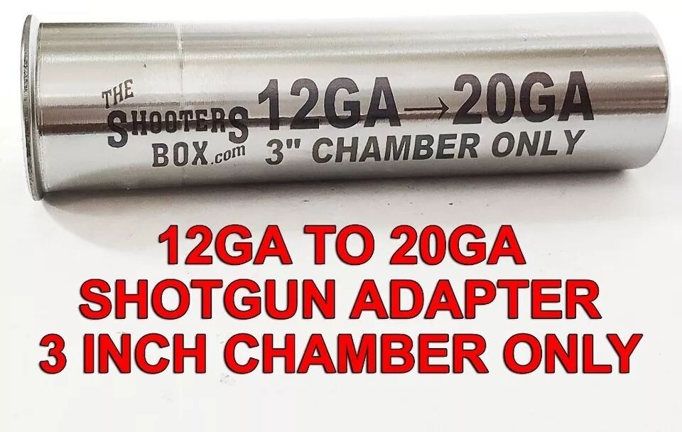 12GA to 20GA Shotgun Adapter 3" CHAMBER ONLY - Stainless Steel - Free Shipping!