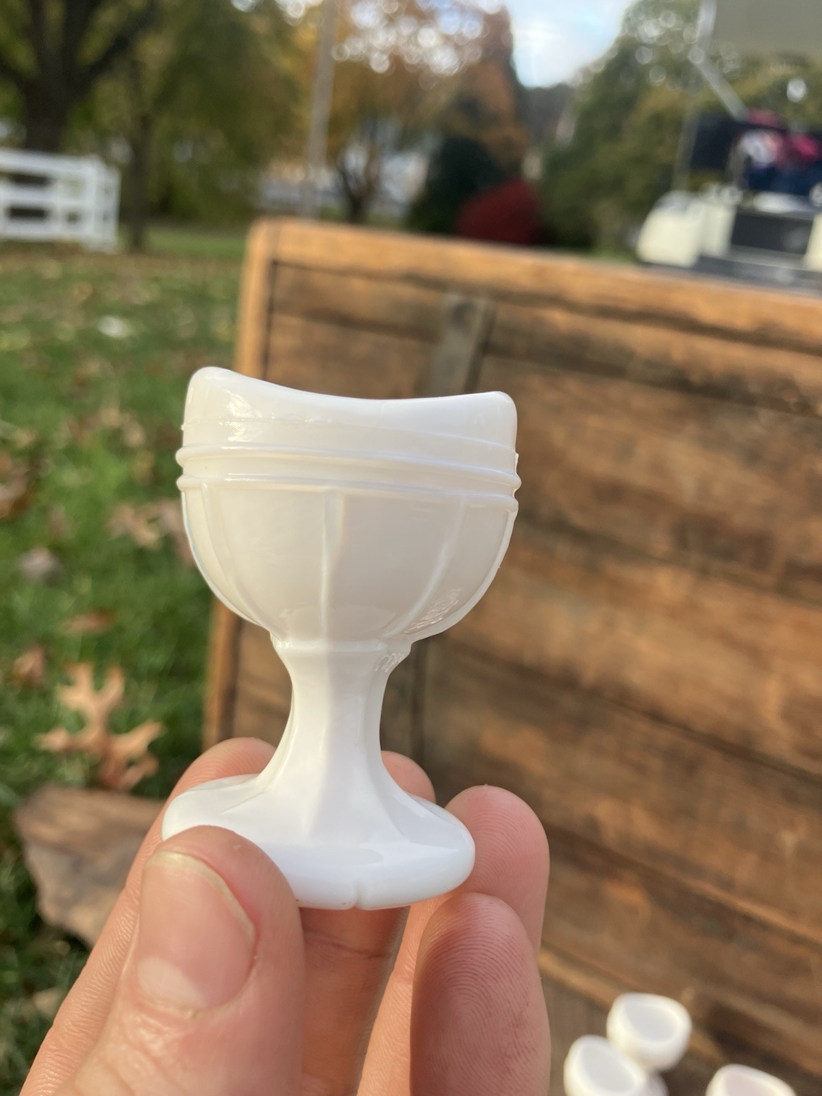 Vintage Milk Glass Slag Eye Wash LOT OF 24 Apothecary Medical