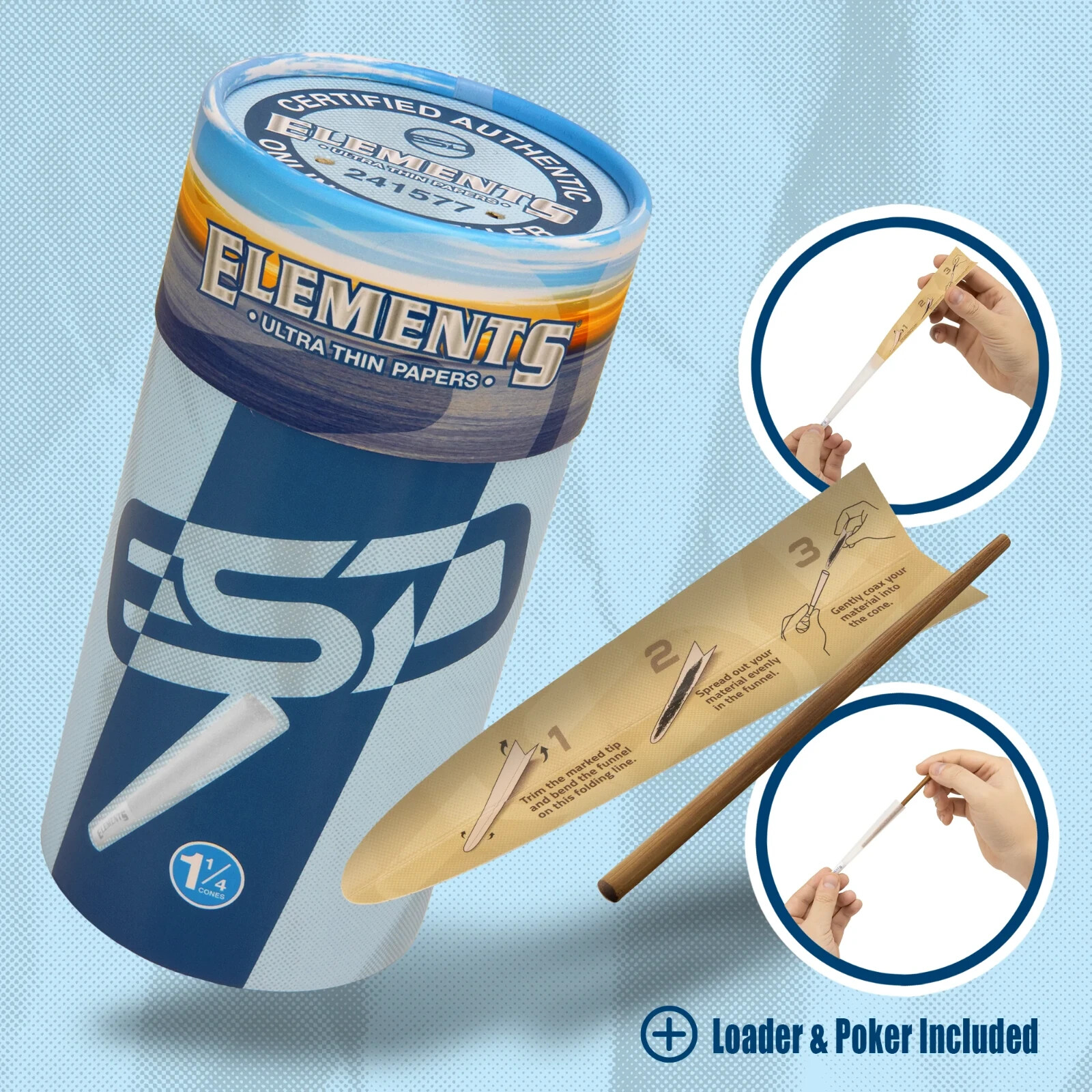 Elements Cones 1 1/4 Pre-Rolled | 100 Pack