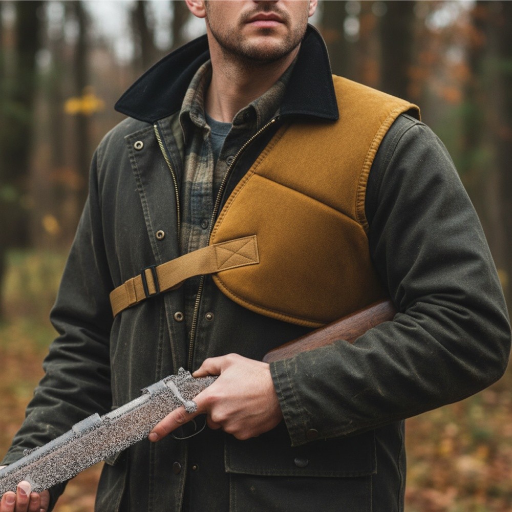 Shooting Hunting Recoil Shoulder Protective Pad Vest Adjustable Left / Right