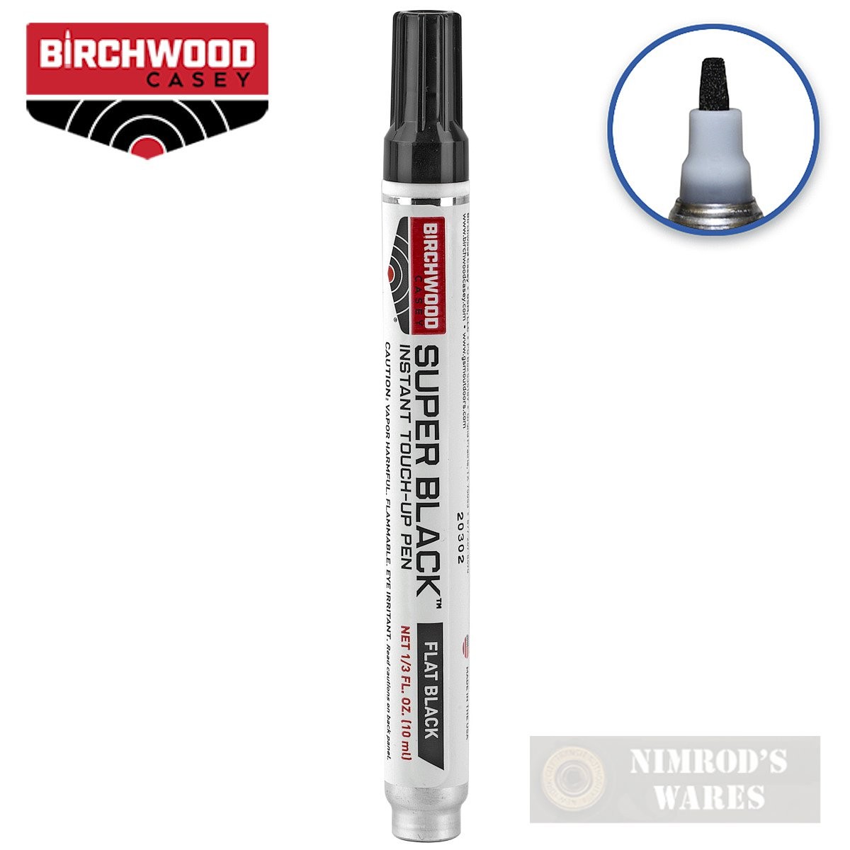 Birchwood Touch-Up PEN Flat BLACK for Scratches Nicks 15112 FAST SHIP