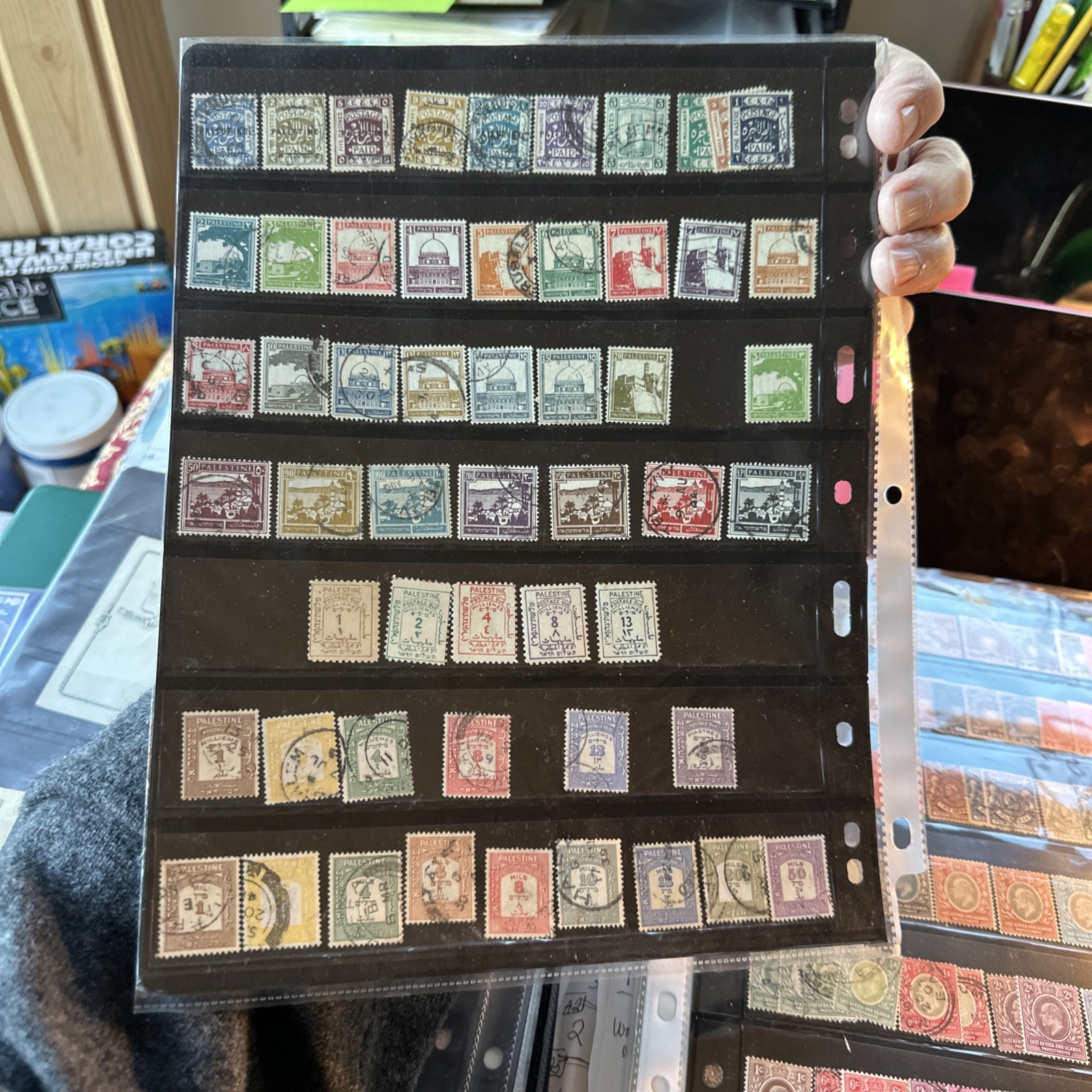 PALESTINE COLLECTION #1-J20 (British Mandate) 1918- 97 Stamps, 2 Pages Photos