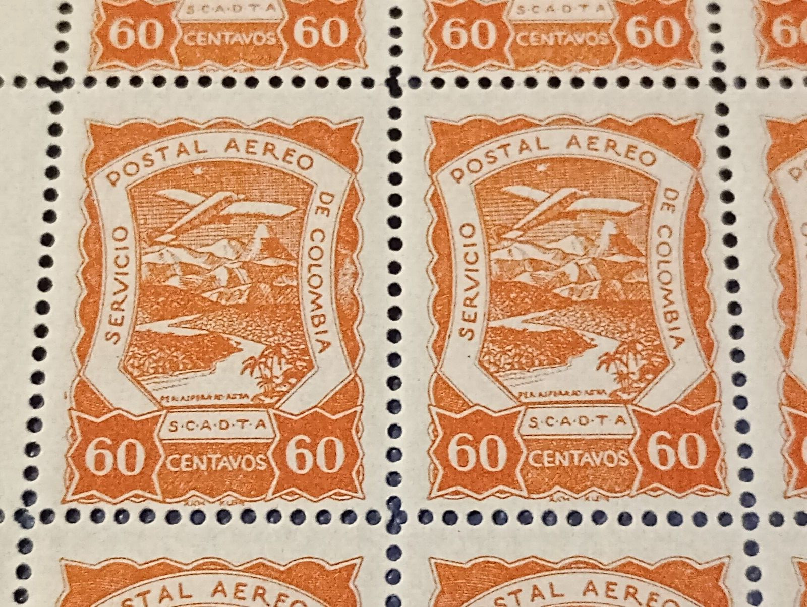 SCADTA Colombia airmail Sc # C31 Mi# 16 Full sheet of 25 cat 2000$+ MVLH